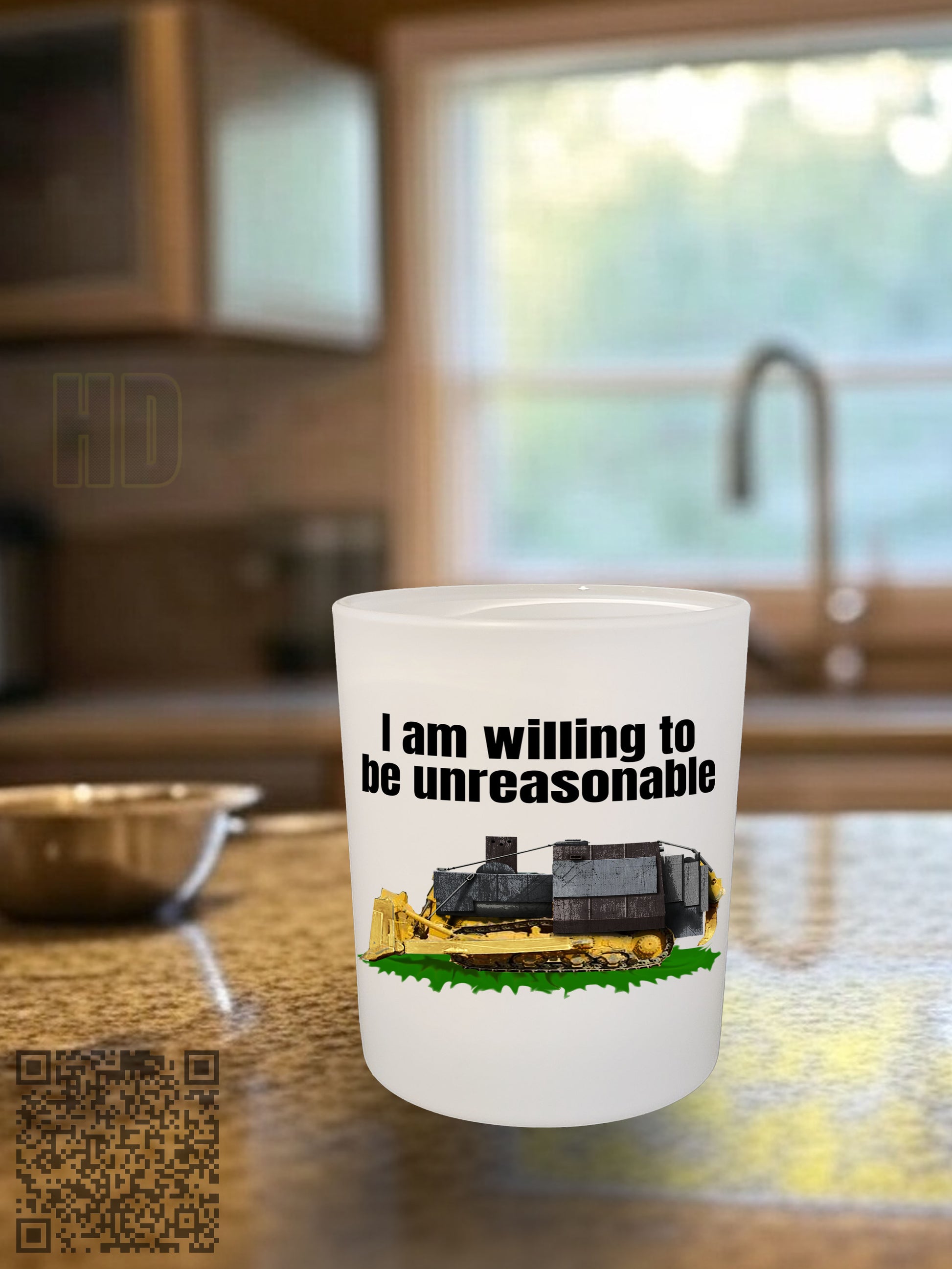I am willing to be unreasonable 10.25 ounce rock glass All FB