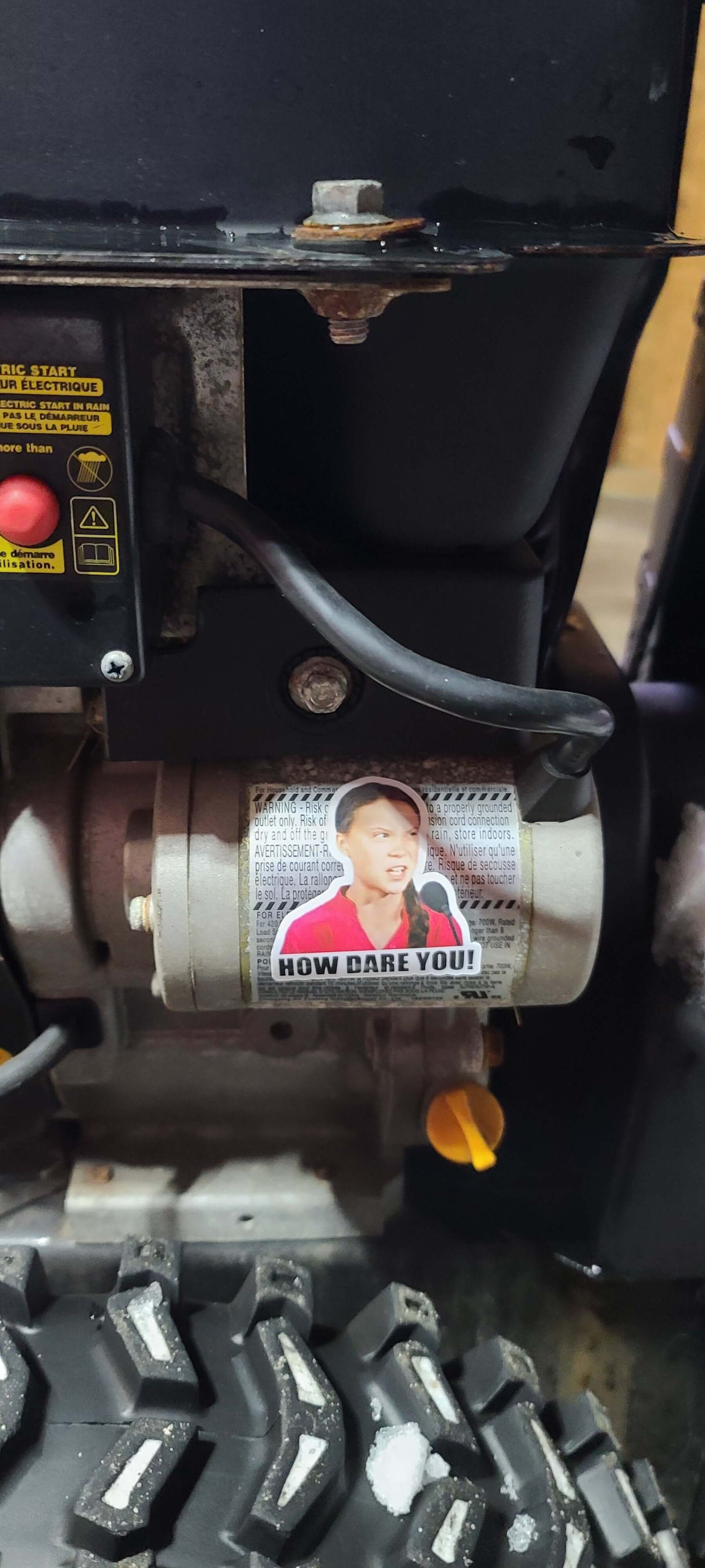 How DARE you - Bubble-free sticker for your gas tank / lawn mower / snow blower / leaf blower / gas engine