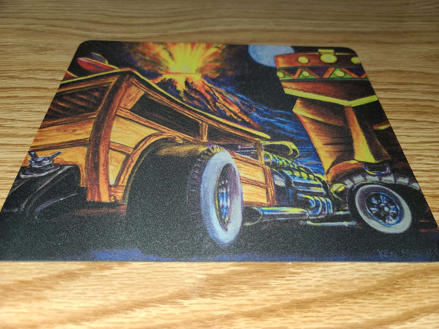 Surf Woody- MaddK Studio - Mouse pad MaddK Race Car Tiki Tiki art Tiki Bar Tiki Hut Tiki Island Tiki Lounge Tiki Painting Tiki Village Volcano