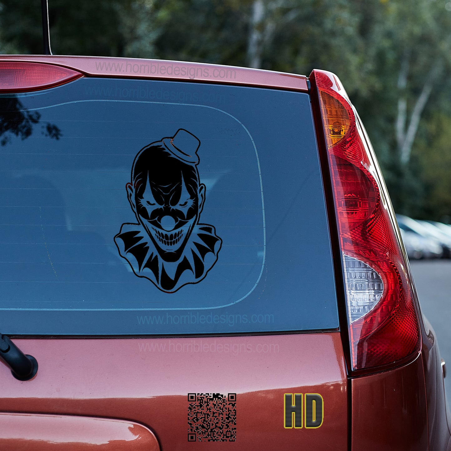 Clownin Around Vinyl decal All Art decal stickers Decals for cars Decals for Trucks FB GETTR Jester minivan sticker SUV decals Terrifier truck decals window decal car Window decals window decor