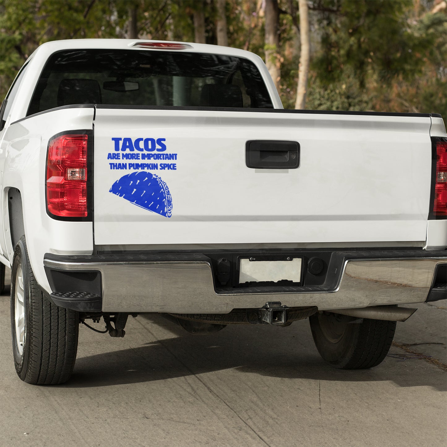 Tacos are more important than pumpkin spice Vinyl decal decal stickers Decals for cars Decals for Trucks decals for tumblers Epstein Epstein Client List minivan minivan sticker SUV decals Taco truck decals window decal car Window decals window decor
