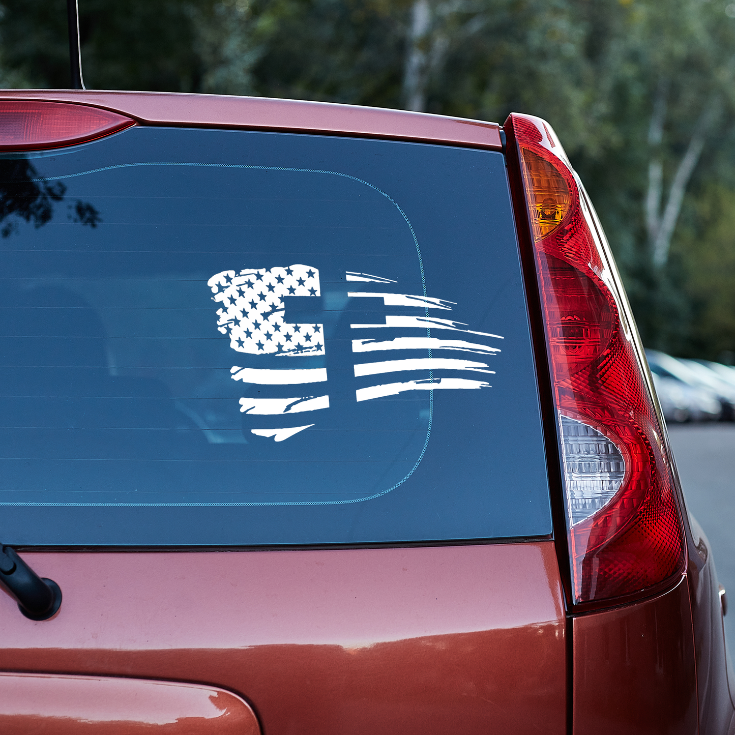 US Flag with cross- Vinyl Sticker - decal