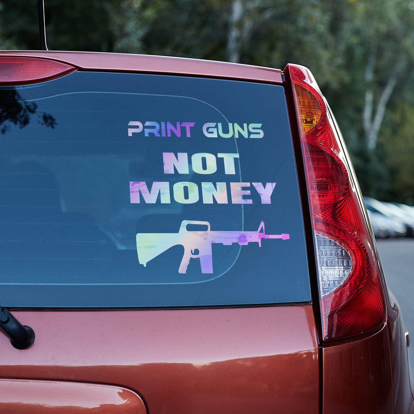 Print guns not money vinyl decal bumper humper decal stickers Decals for cars Decals for Trucks decals for tumblers liberty minivan sticker SUV decals tailgater truck decals window decal car Window decals window decor