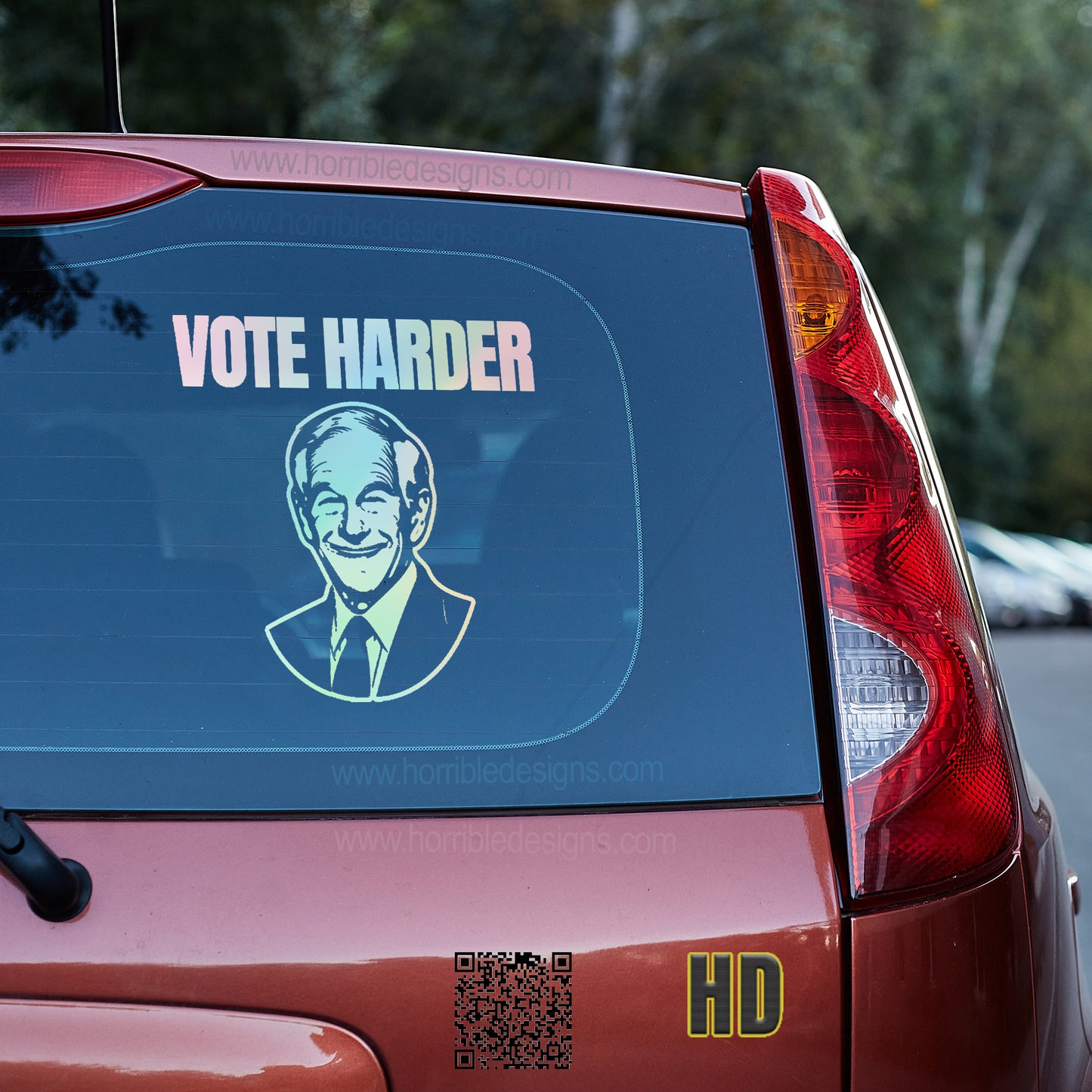 Ron Paul Vote Harder Vinyl decal All Decals for cars Decals for Trucks FB liberty minivan sticker Ron Paul SUV decals truck decals window decal car Window decals window decor