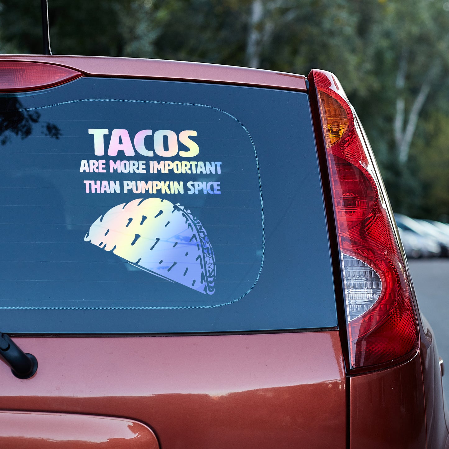 Tacos are more important than pumpkin spice Vinyl decal All decal stickers Decals for cars Decals for Trucks decals for tumblers Epstein Epstein Client List FB minivan minivan sticker SUV decals Taco truck decals window decal car Window decals window decor