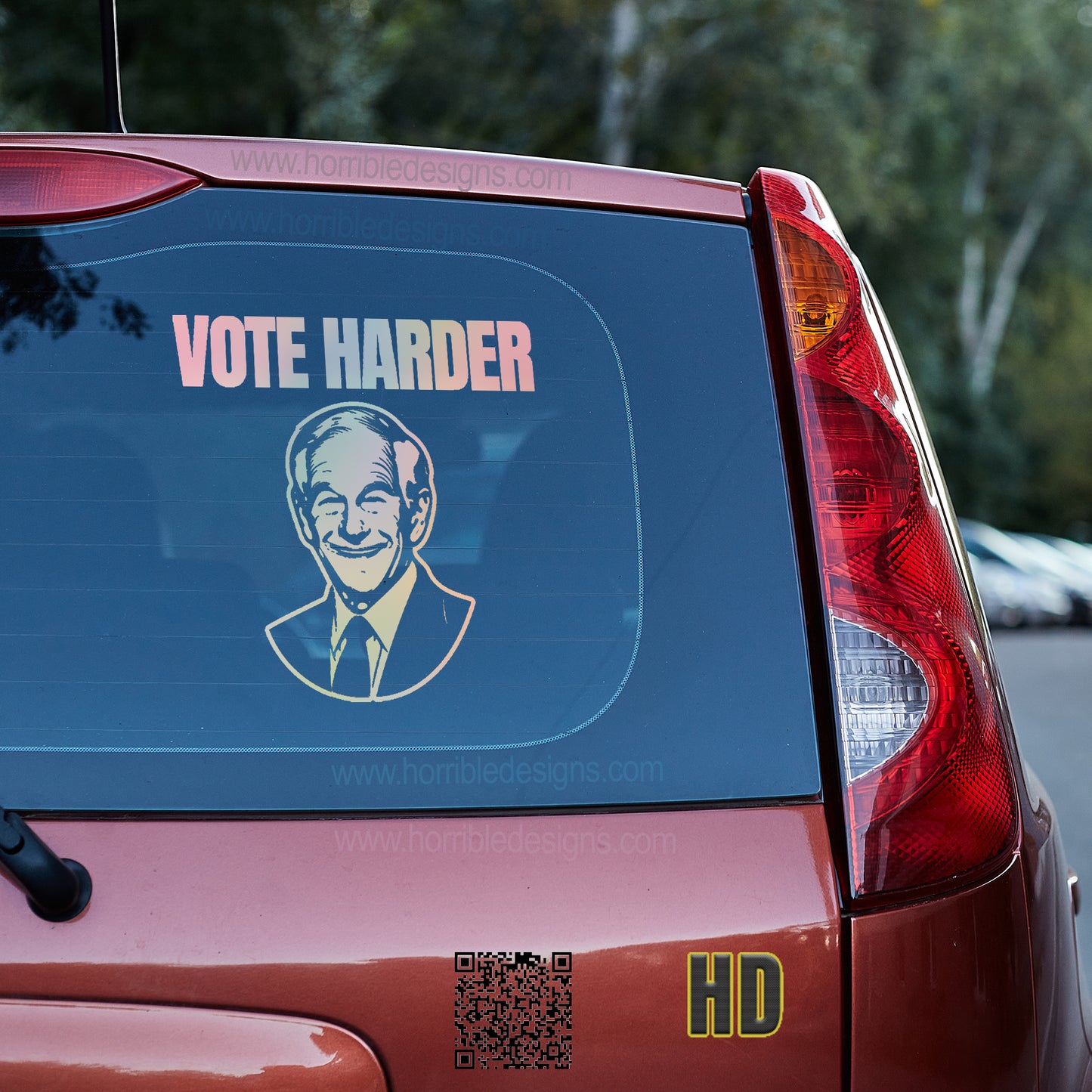 Ron Paul Vote Harder Vinyl decal All Decals for cars Decals for Trucks FB liberty minivan sticker Ron Paul SUV decals truck decals window decal car Window decals window decor