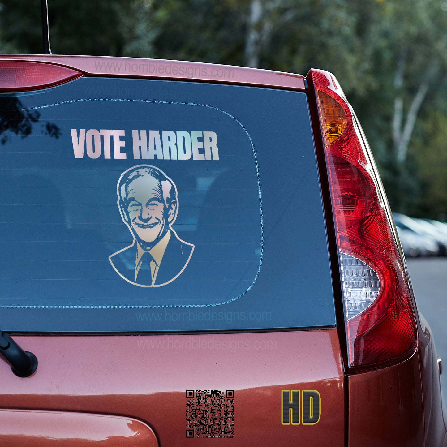 Ron Paul Vote Harder Vinyl decal All Decals for cars Decals for Trucks FB liberty minivan sticker Ron Paul SUV decals truck decals window decal car Window decals window decor
