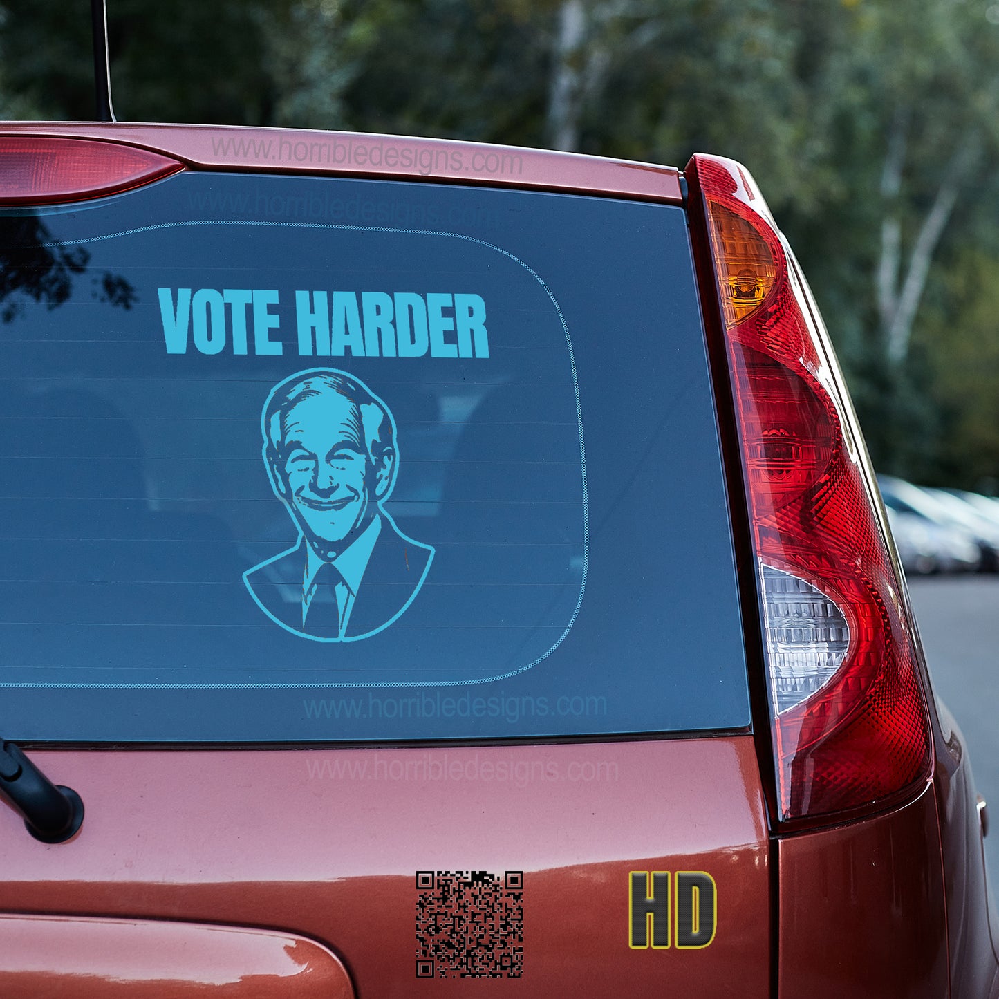 Ron Paul Vote Harder Vinyl decal All Decals for cars Decals for Trucks FB liberty minivan sticker Ron Paul SUV decals truck decals window decal car Window decals window decor