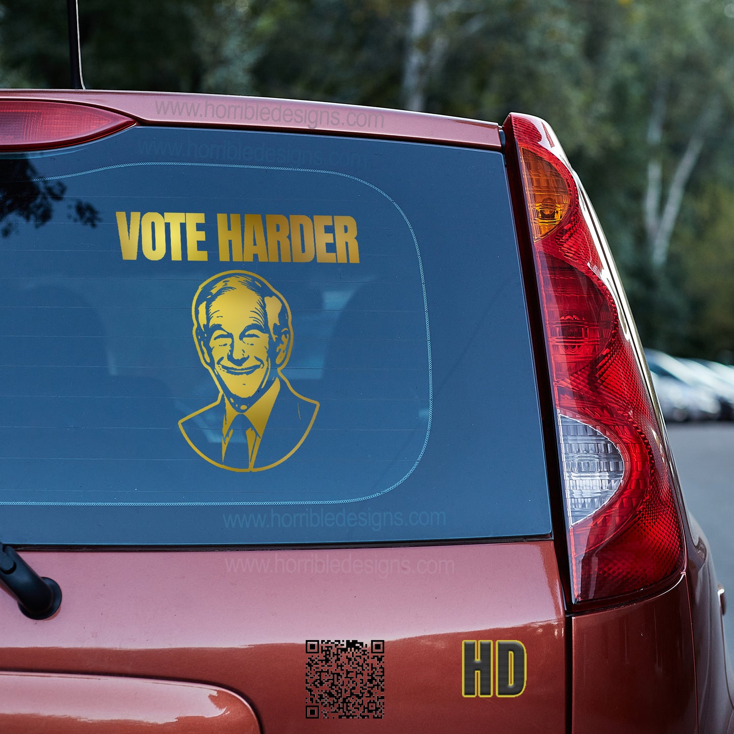 Ron Paul Vote Harder Vinyl decal All Decals for cars Decals for Trucks FB liberty minivan sticker Ron Paul SUV decals truck decals window decal car Window decals window decor