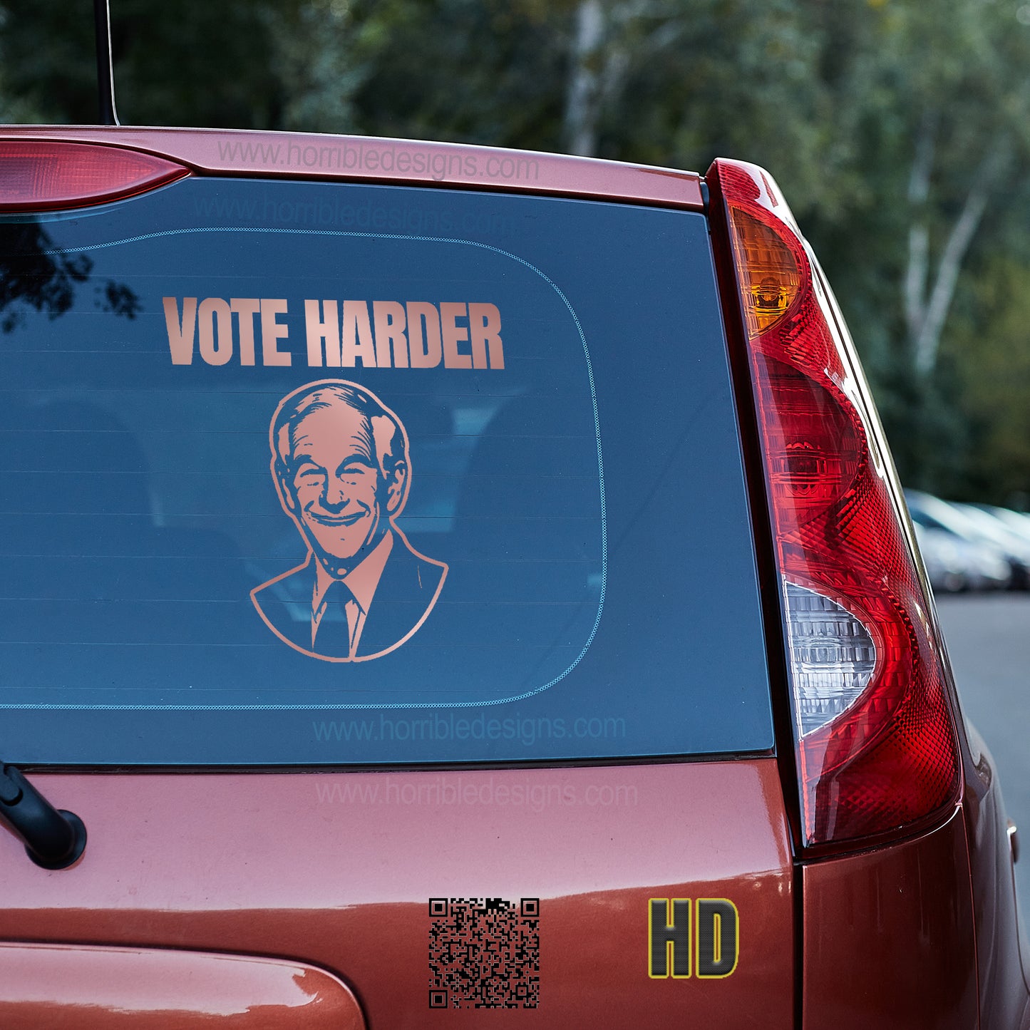 Ron Paul Vote Harder Vinyl decal All Decals for cars Decals for Trucks FB liberty minivan sticker Ron Paul SUV decals truck decals window decal car Window decals window decor