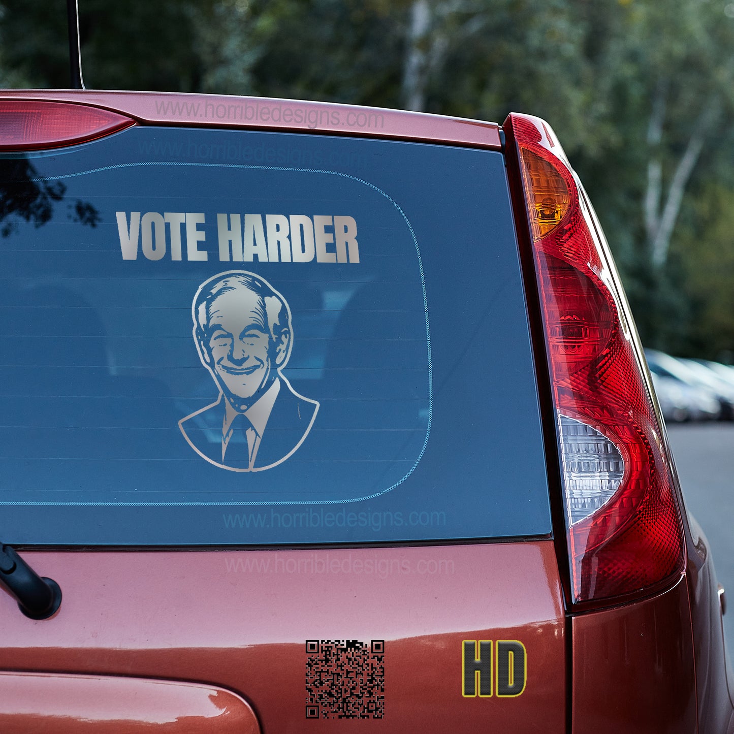 Ron Paul Vote Harder Vinyl decal All Decals for cars Decals for Trucks FB liberty minivan sticker Ron Paul SUV decals truck decals window decal car Window decals window decor