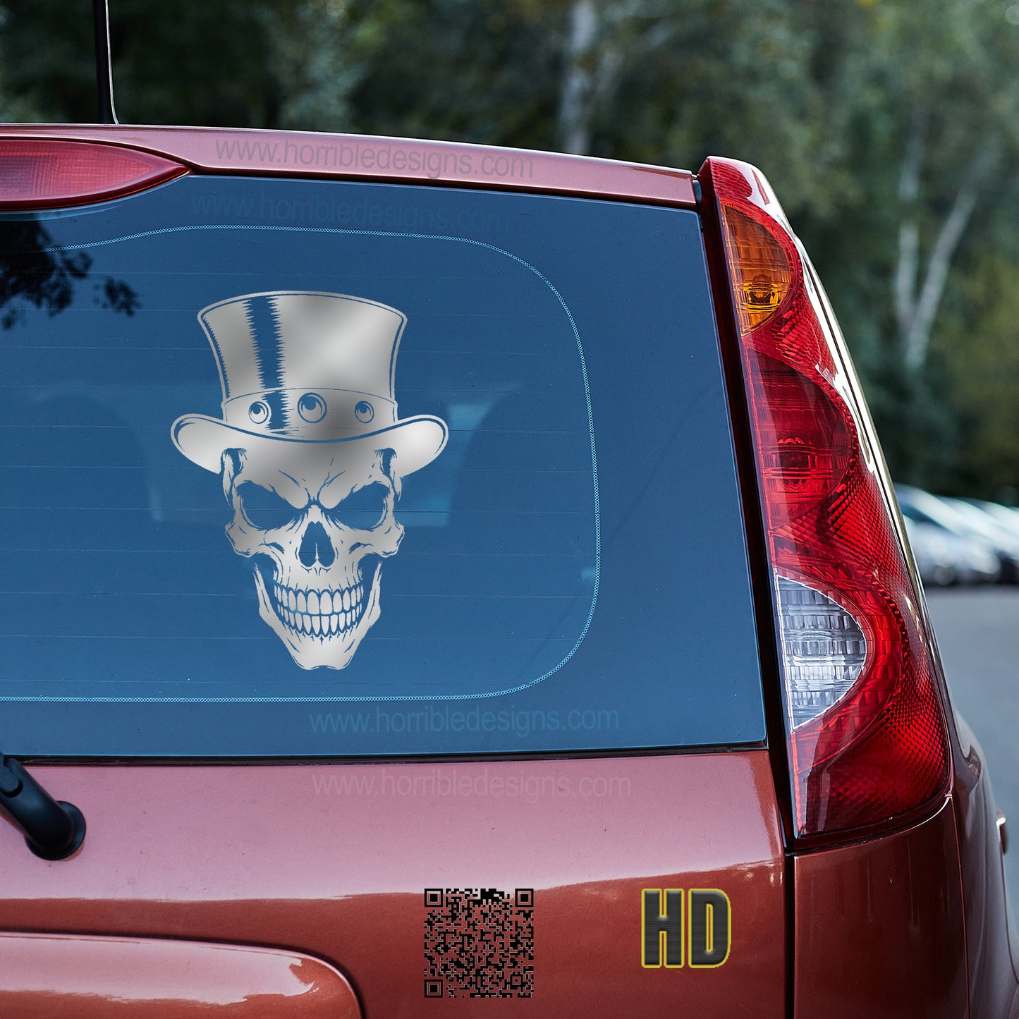 Grin of the Damned Vinyl decal All Decals for cars Decals for Trucks FB Horror liberty minivan sticker Ron Paul skull SLash SUV decals Top Hat truck decals window decal car Window decals window decor