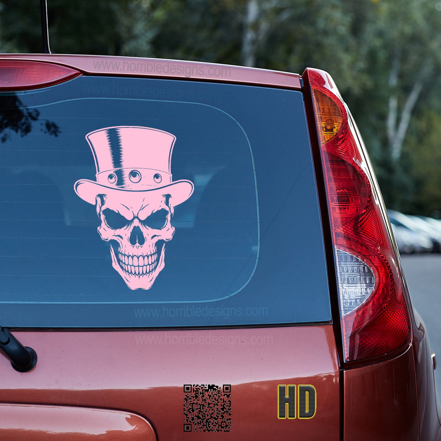 Grin of the Damned Vinyl decal All Decals for cars Decals for Trucks FB Horror liberty minivan sticker Ron Paul skull SLash SUV decals Top Hat truck decals window decal car Window decals window decor