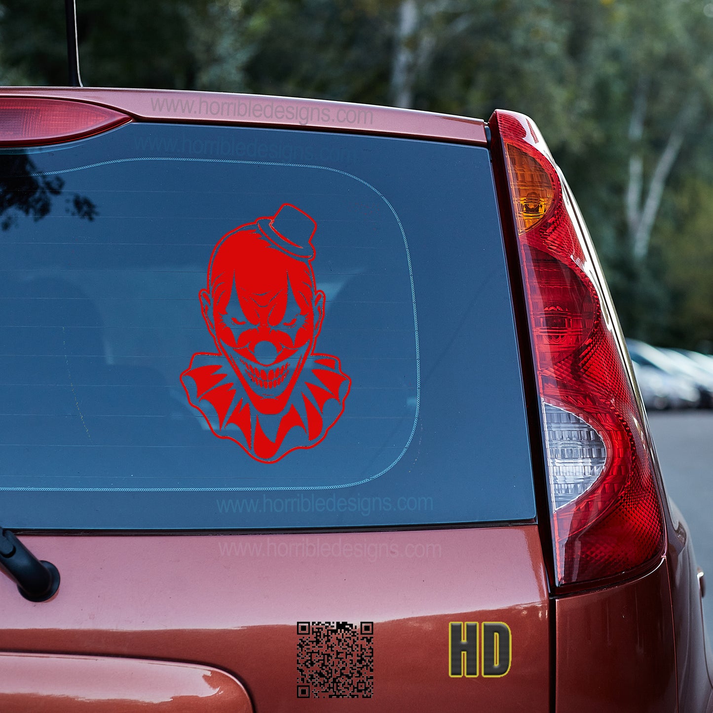 Clownin Around Vinyl decal All Art decal stickers Decals for cars Decals for Trucks FB GETTR Jester minivan sticker SUV decals Terrifier truck decals window decal car Window decals window decor