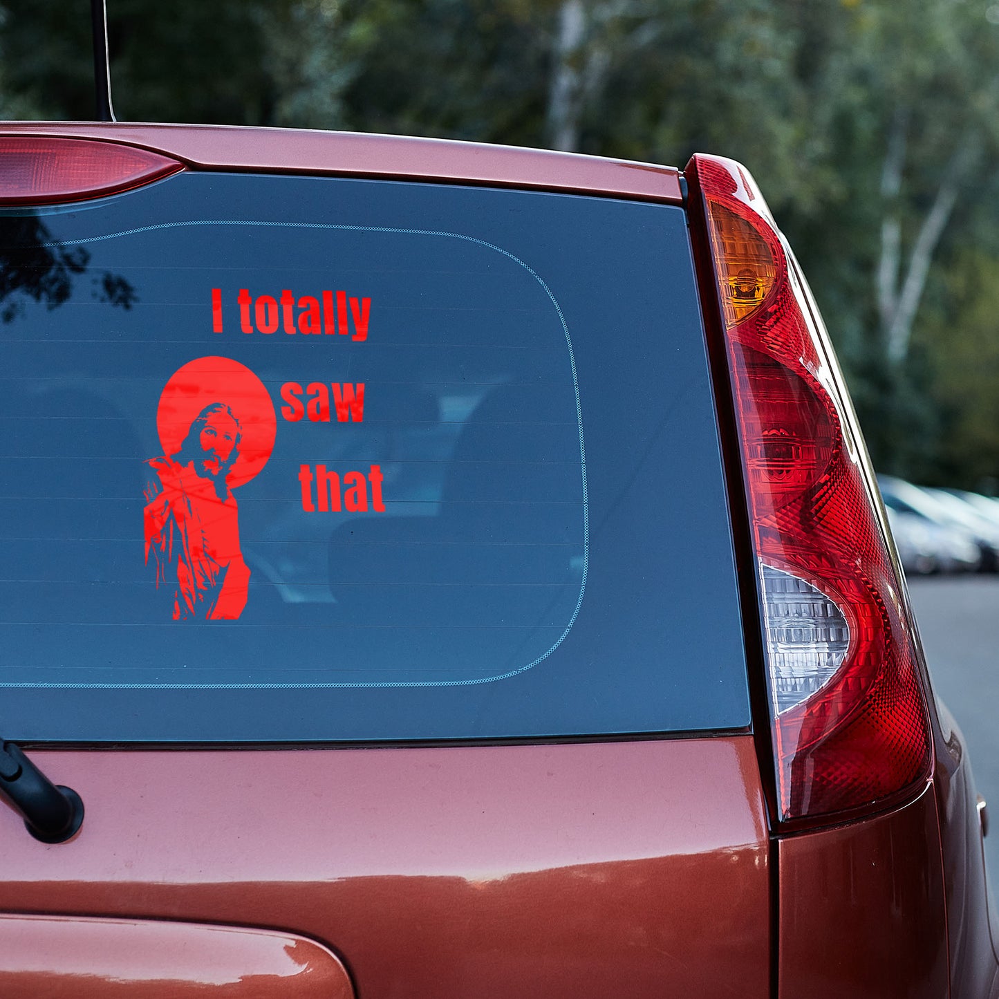 Jesus - I totally saw that - Vinyl decal. car decal funny stickers jesus jesus meme truck decals window decal