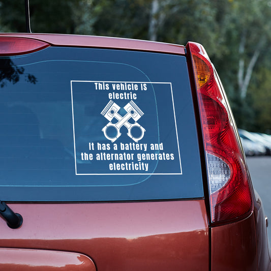 This vehicle IS electric vinyl decal All boss gift car decor dads day gift FB gift for dad gift for grandpa gift for her gift for him gift for husband gift for mom gift for sister gift for wife moms gift Unique gift Vinyl Vinyl decals vinyl sticker Vinyl stickers window decal window sticker