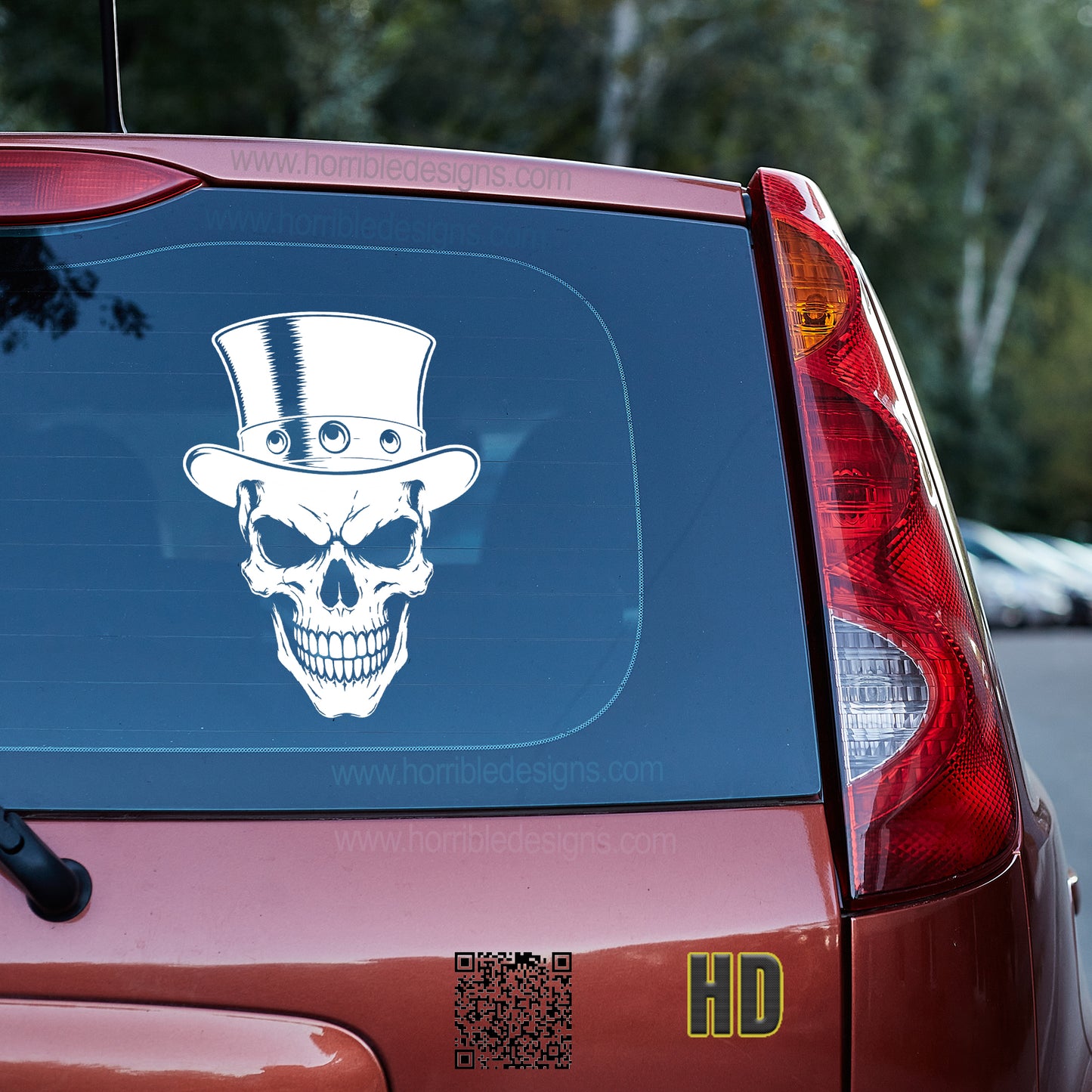Grin of the Damned Vinyl decal All Decals for cars Decals for Trucks FB Horror liberty minivan sticker Ron Paul skull SLash SUV decals Top Hat truck decals window decal car Window decals window decor