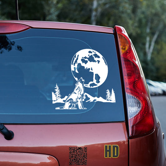 Wolf howling in the moon Vinyl decal All decal stickers Decals for cars Decals for Trucks FB minivan sticker nature SUV decals truck decals window decal car Window decals window decor