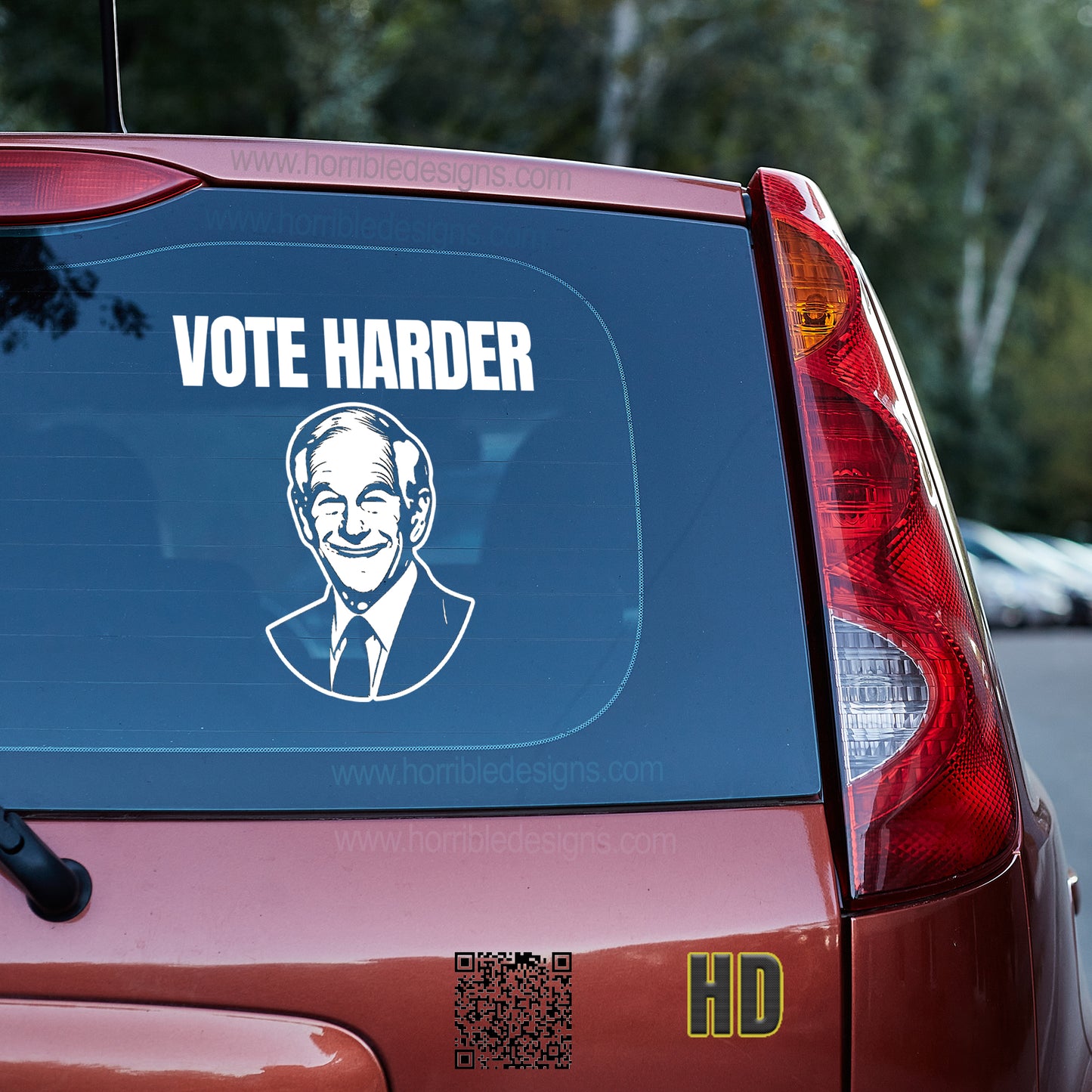 Ron Paul Vote Harder Vinyl decal All Decals for cars Decals for Trucks FB liberty minivan sticker Ron Paul SUV decals truck decals window decal car Window decals window decor
