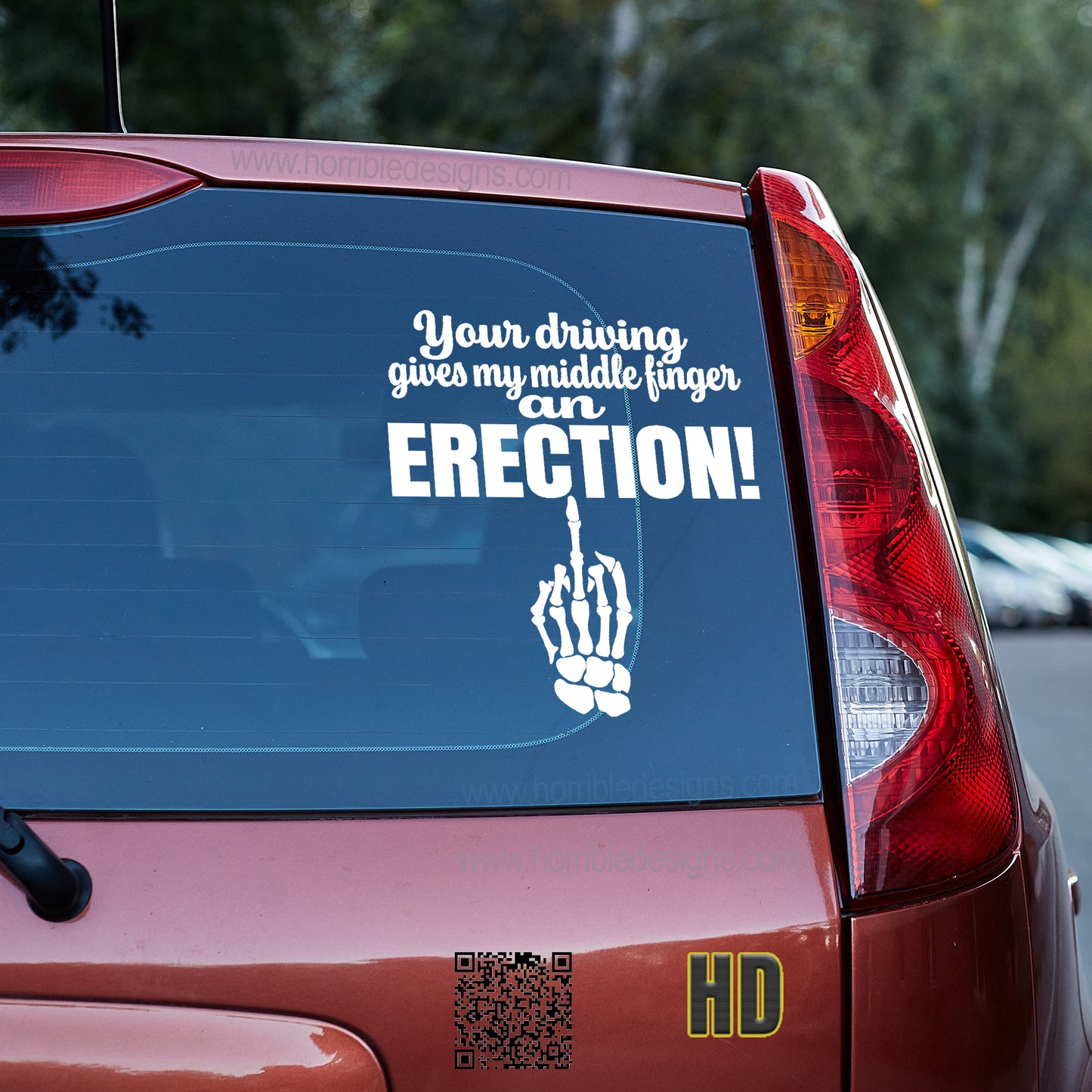 Your driving gives my middle finger an erection 3 Vinyl decal All boner decal stickers Decals for cars Decals for Trucks FB minivan sticker Skeleton skelleton SUV decals truck decals window decal car Window decals window decor