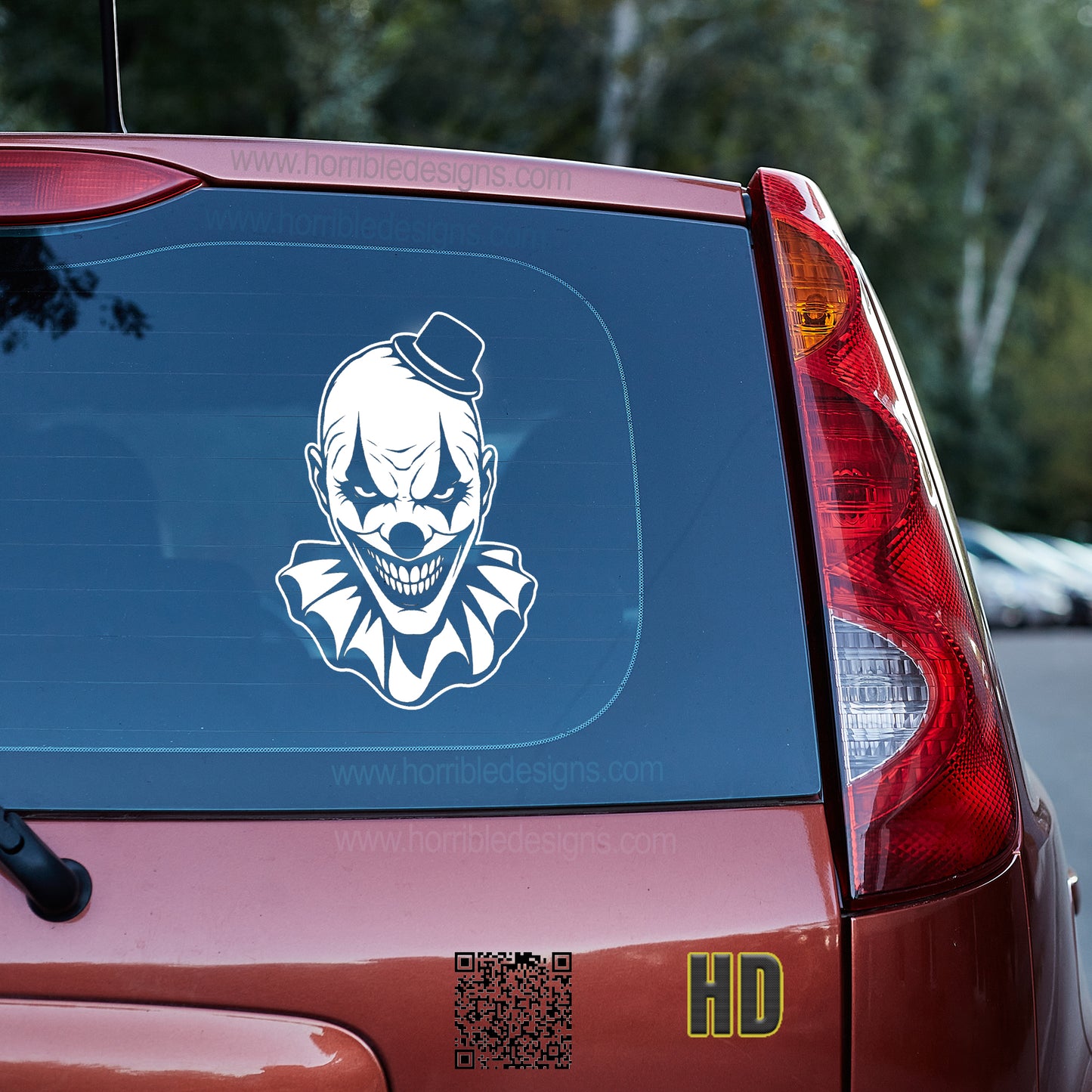 Clownin Around Vinyl decal All Art decal stickers Decals for cars Decals for Trucks FB GETTR Jester minivan sticker SUV decals Terrifier truck decals window decal car Window decals window decor