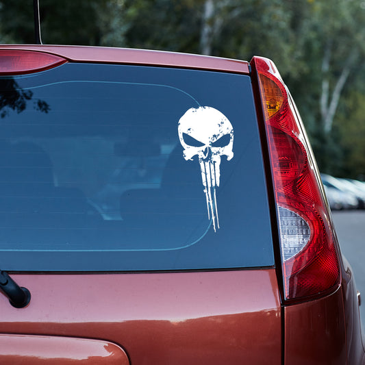 Distressed Punisher vinyl decal All Car Window Decal distressed FB Gift For Her Him laptop decal liberty skull skull sticker truck decals truck decals country truck decals for men van decals