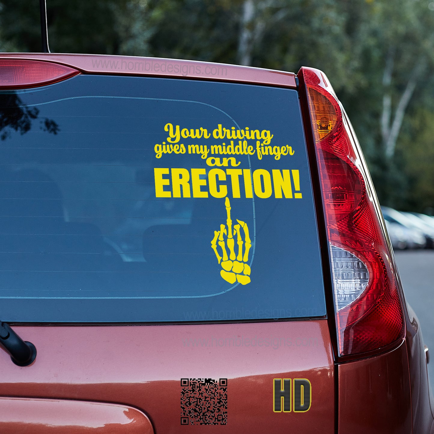 Your driving gives my middle finger an erection 3 Vinyl decal All boner decal stickers Decals for cars Decals for Trucks FB minivan sticker Skeleton skelleton SUV decals truck decals window decal car Window decals window decor