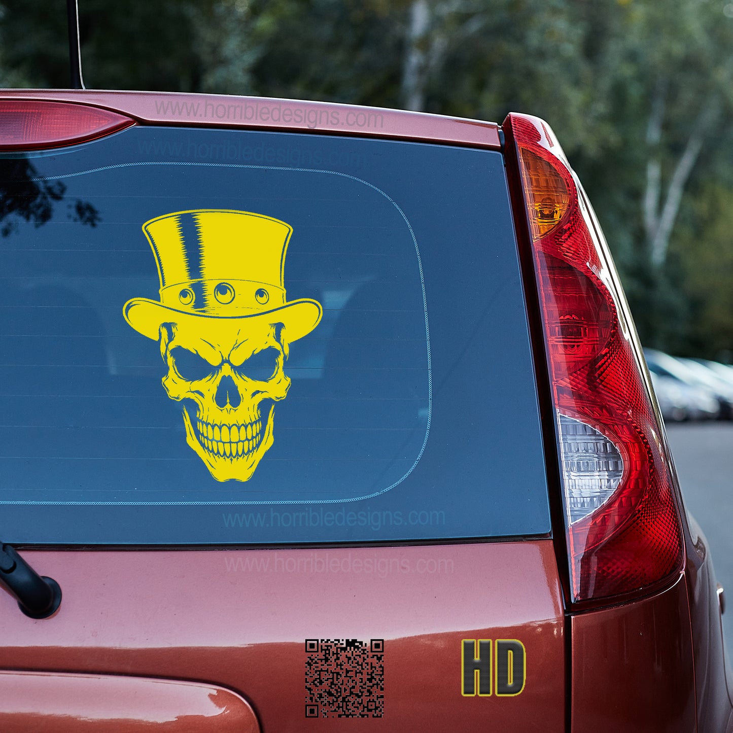 Grin of the Damned Vinyl decal All Decals for cars Decals for Trucks FB Horror liberty minivan sticker Ron Paul skull SLash SUV decals Top Hat truck decals window decal car Window decals window decor