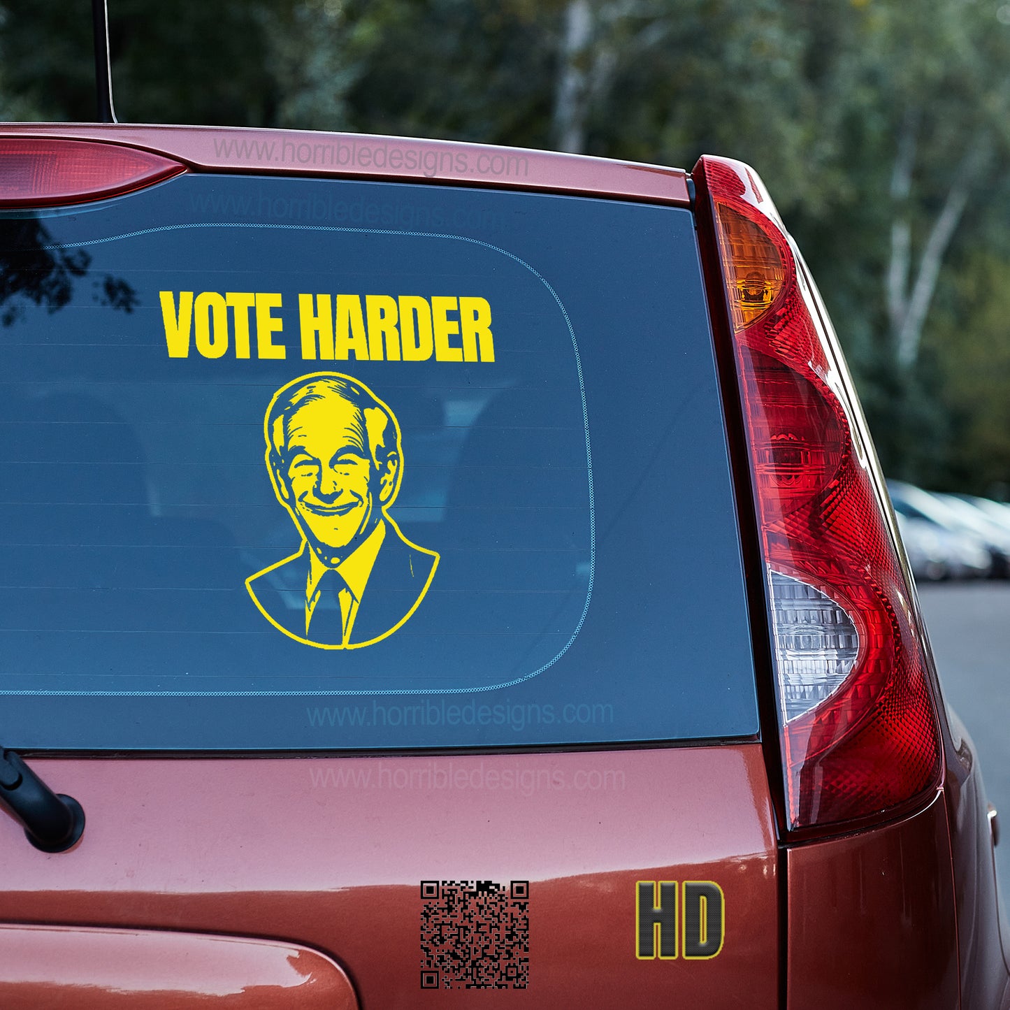 Ron Paul Vote Harder Vinyl decal All Decals for cars Decals for Trucks FB liberty minivan sticker Ron Paul SUV decals truck decals window decal car Window decals window decor