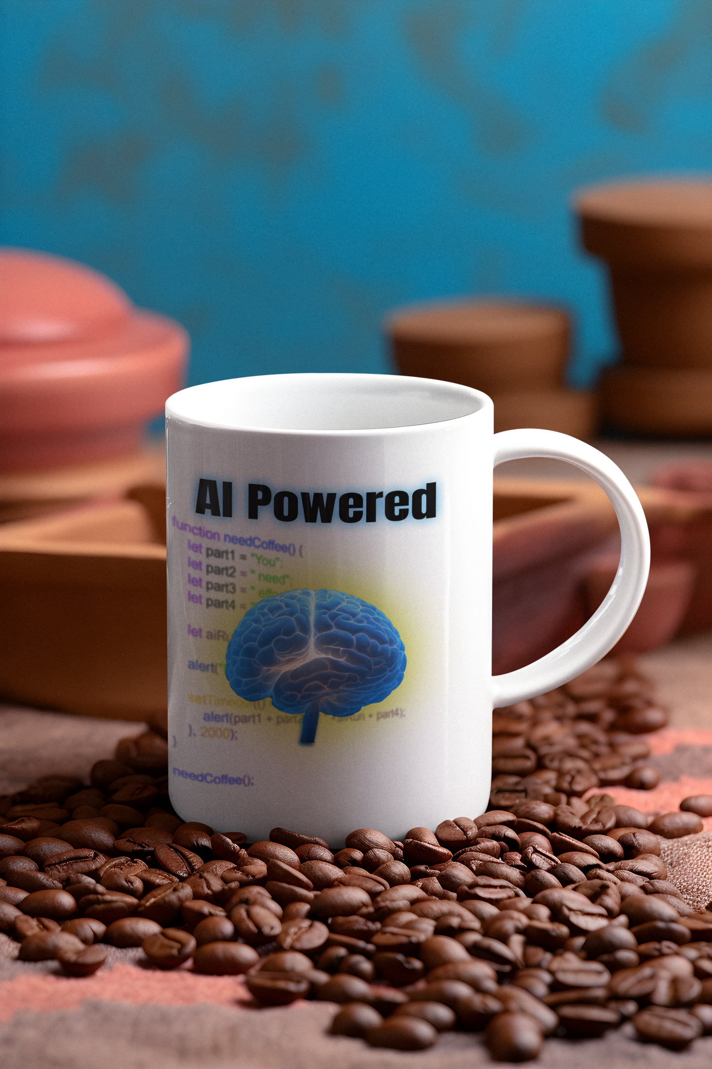A.I. Powered mug AI All Artificial Ingelligence BlueSky Coffee Time dad dad jokes dads day dads day gift fathers day FB Funny Sarcastic Mug gift for dad Mocha stocking stuffer