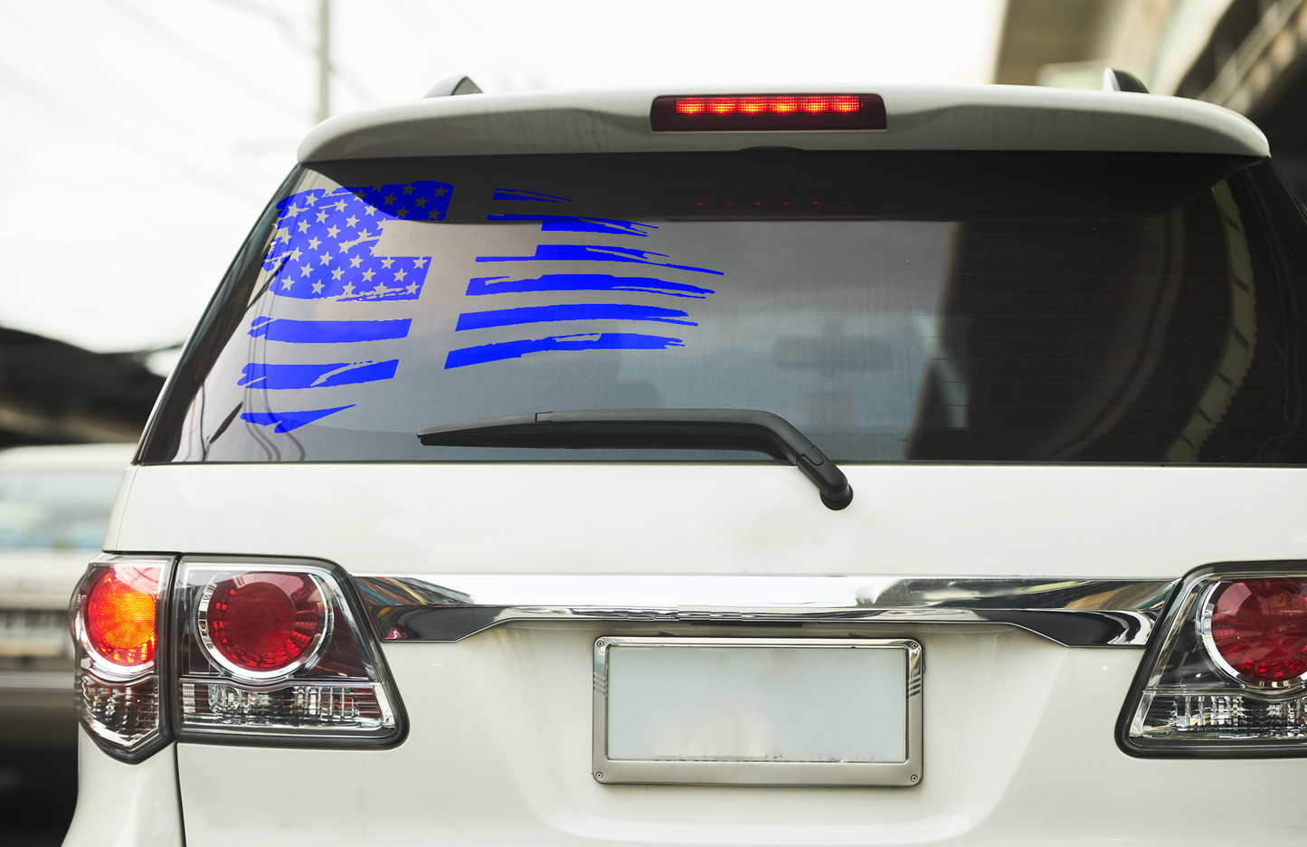 US Flag with cross- Vinyl Sticker - decal