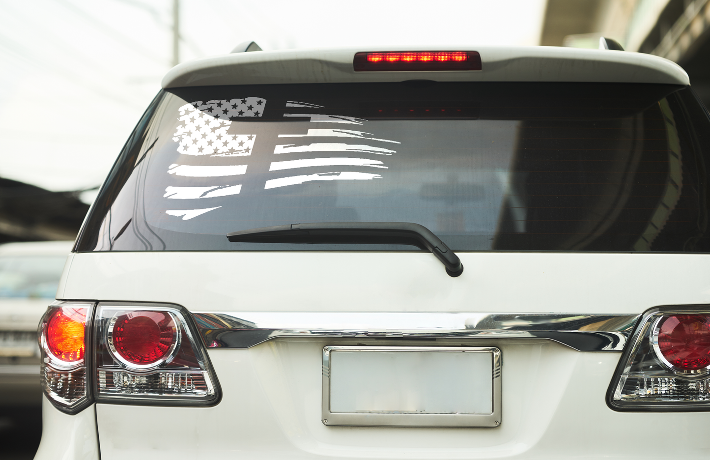 US Flag with cross- Vinyl Sticker - decal