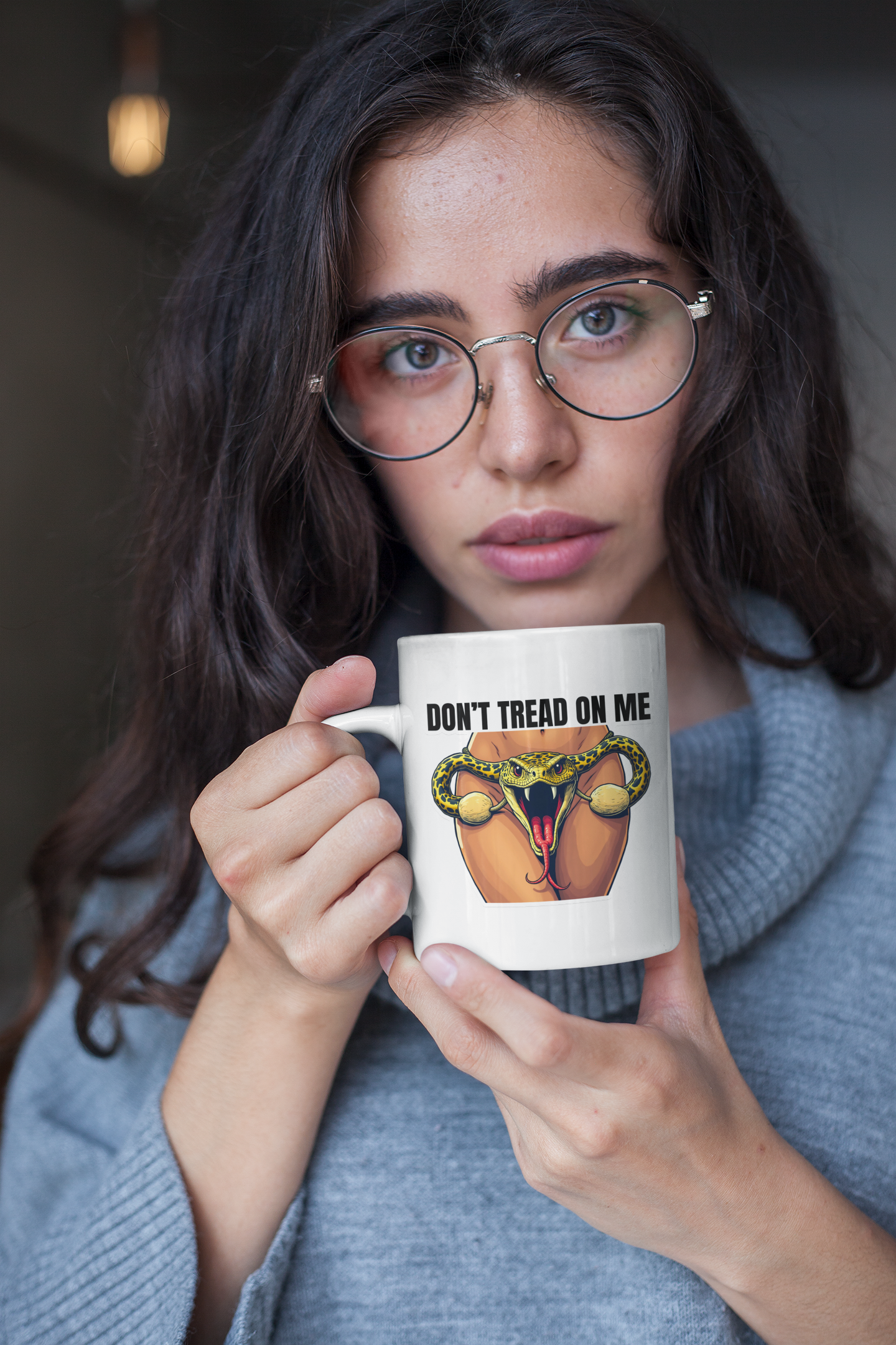 Don't tread on me (female) mug Coffee Time gift for dad Mocha My body my choice Roe v wade stocking stuffer Uterus