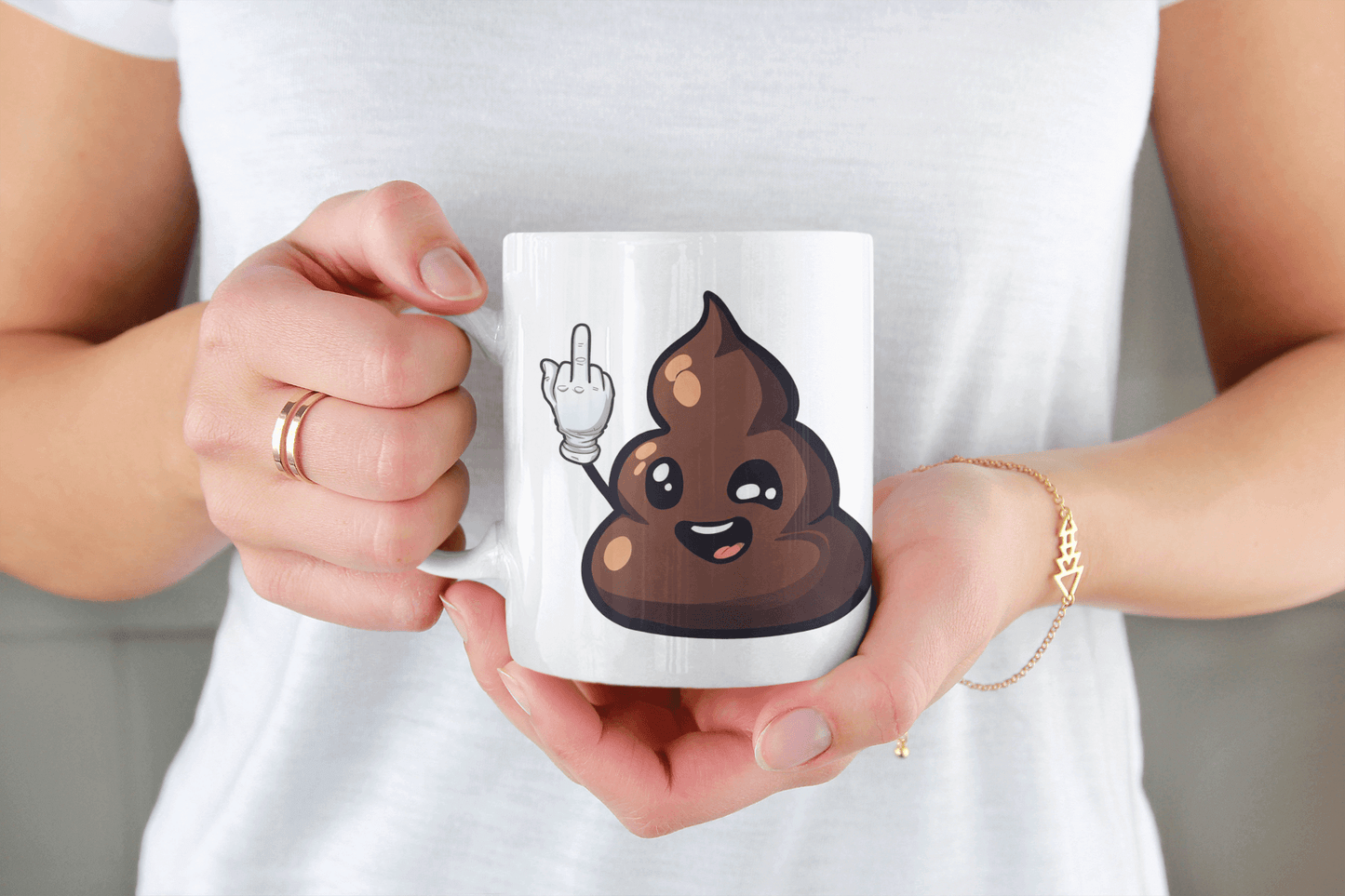 Good Morning !  - White glossy mug - Funny, office decor, religious meme, handmade gift, gift idea, mothers day, fathers day, poop