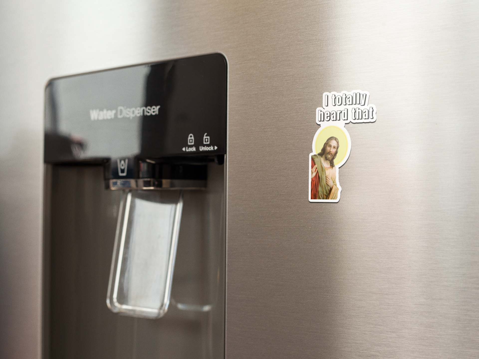 I totally heard that fridge magnet All FB fridge magnet funny meme graphic horrible designs horribledesigns i saw that i totally saw that jesus jesus meme kitchen magnet magnet religious meme small business
