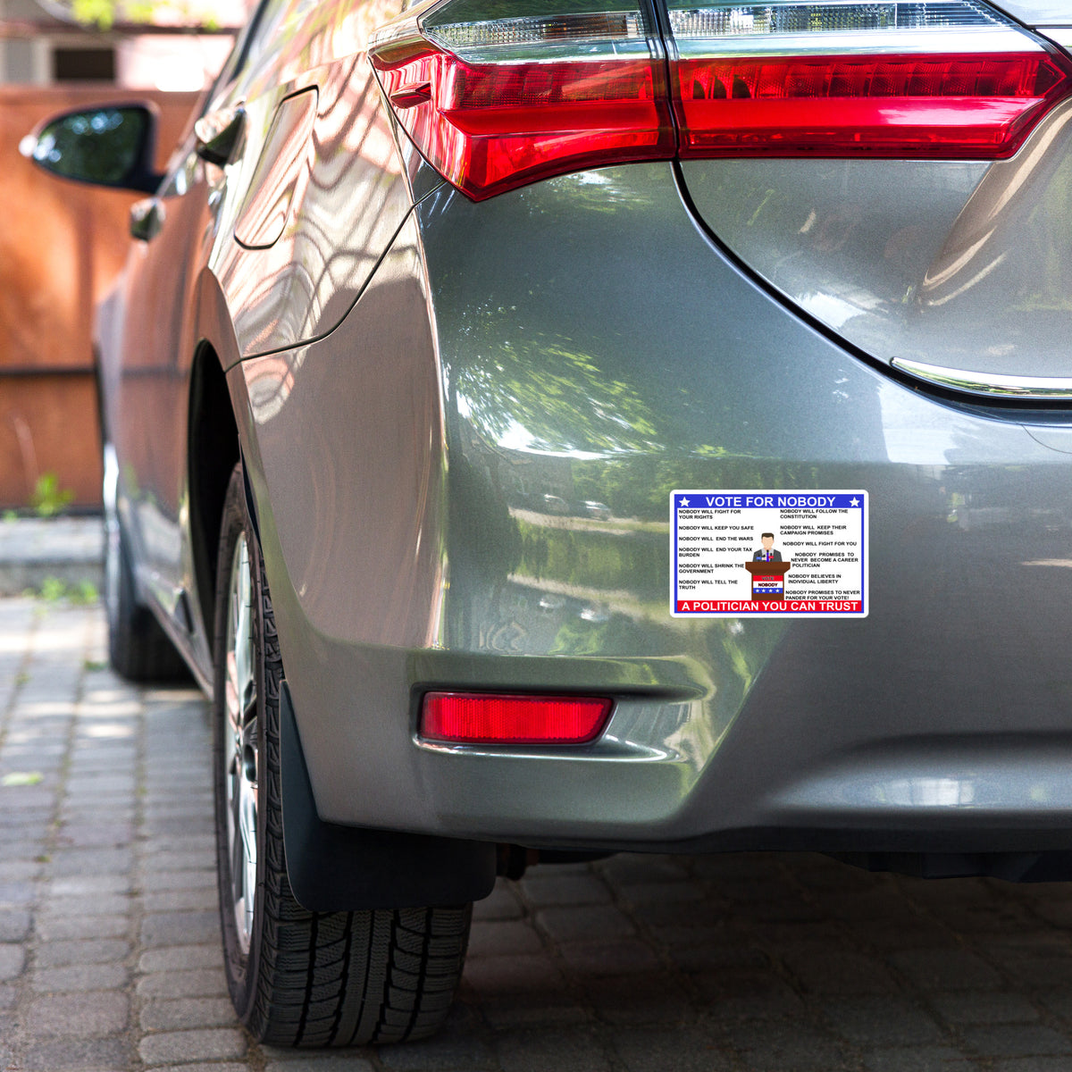Polition Sticker Vote for nobody, a politician you can trust sticker – Horrible Designs