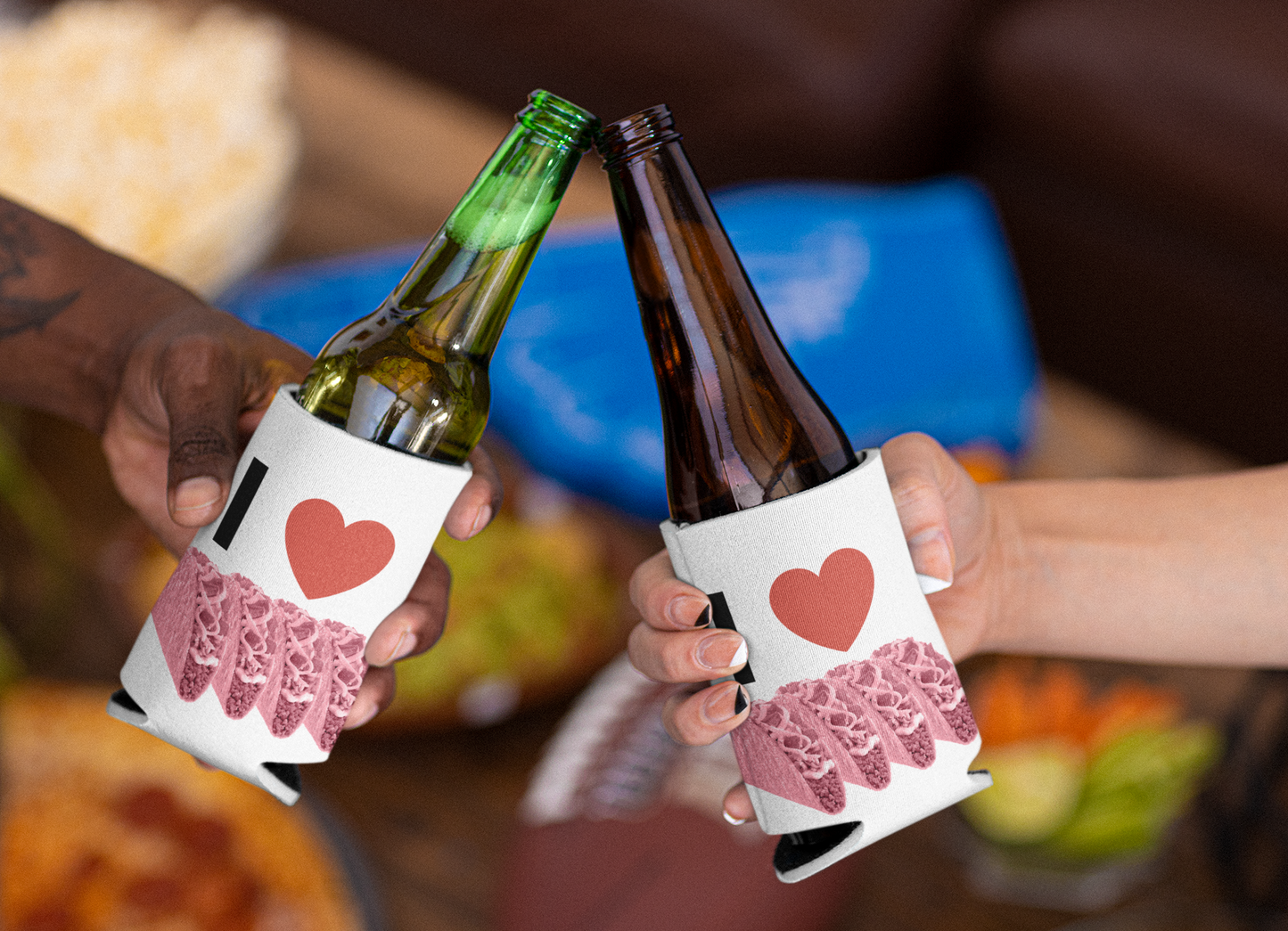 I LOVE pink tacos Can / bottle Coozie All bottle cooler can cooler Christmas gift dads day gift FB gift for dad gift for grandpa gift for her gift for him gift for mom gift for sister gift for wife Koozie moms gift Unique gift