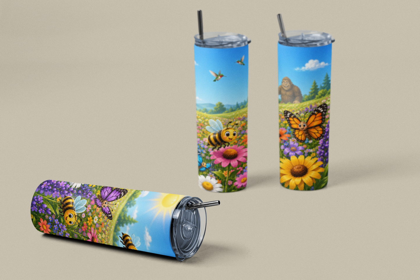 Blissfully happy-  20 ounce stainless steel tumbler