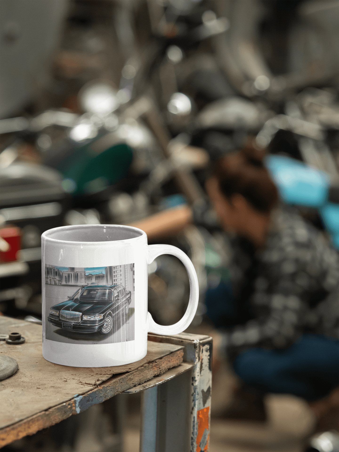 MSP town car - MaddK Studio- White glossy mug