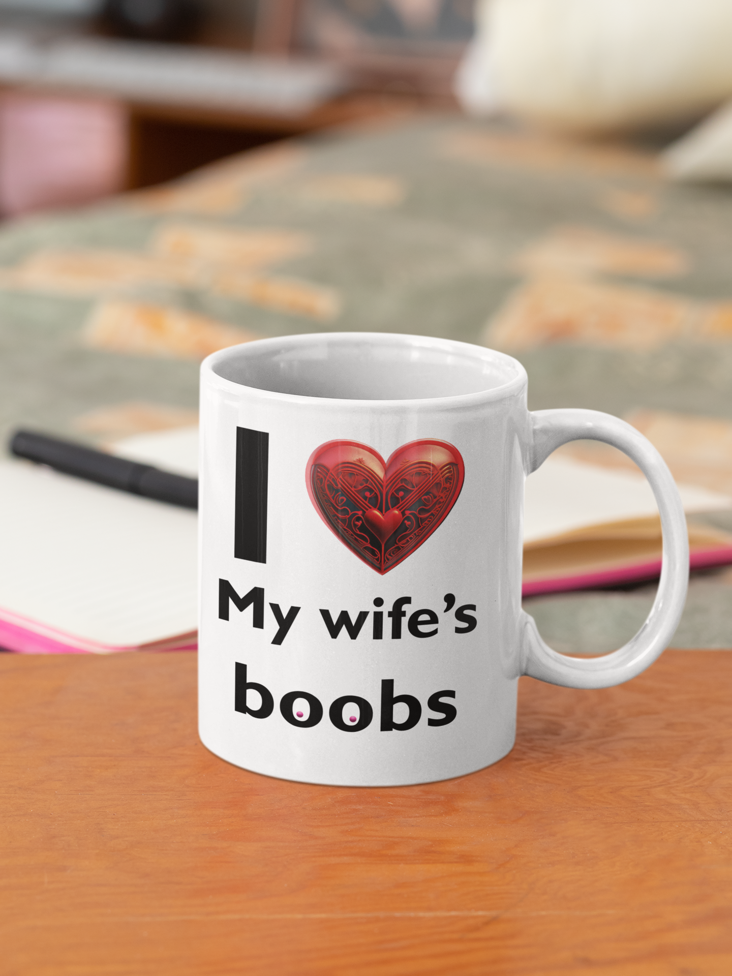 I love my wife's boobs - White glossy mug adult mug birthday gift boss gift Christmas gift co-worker gift coffee mug coworker gift custom mug dads day gift dishwasher safe mug fiance gift funny coffee mug funny mug gift for dad gift for grandpa gift for her gift for him gift for husband gift for mom gift for wife gift idea mug Unique gift