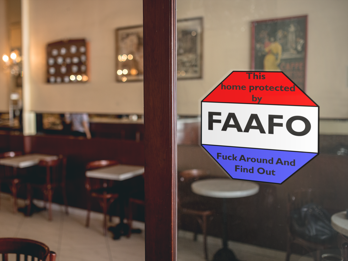 This house is protected by FAAFO - Bubble-free stickers All Die cut stickers FB Kiss cut stickers stickers