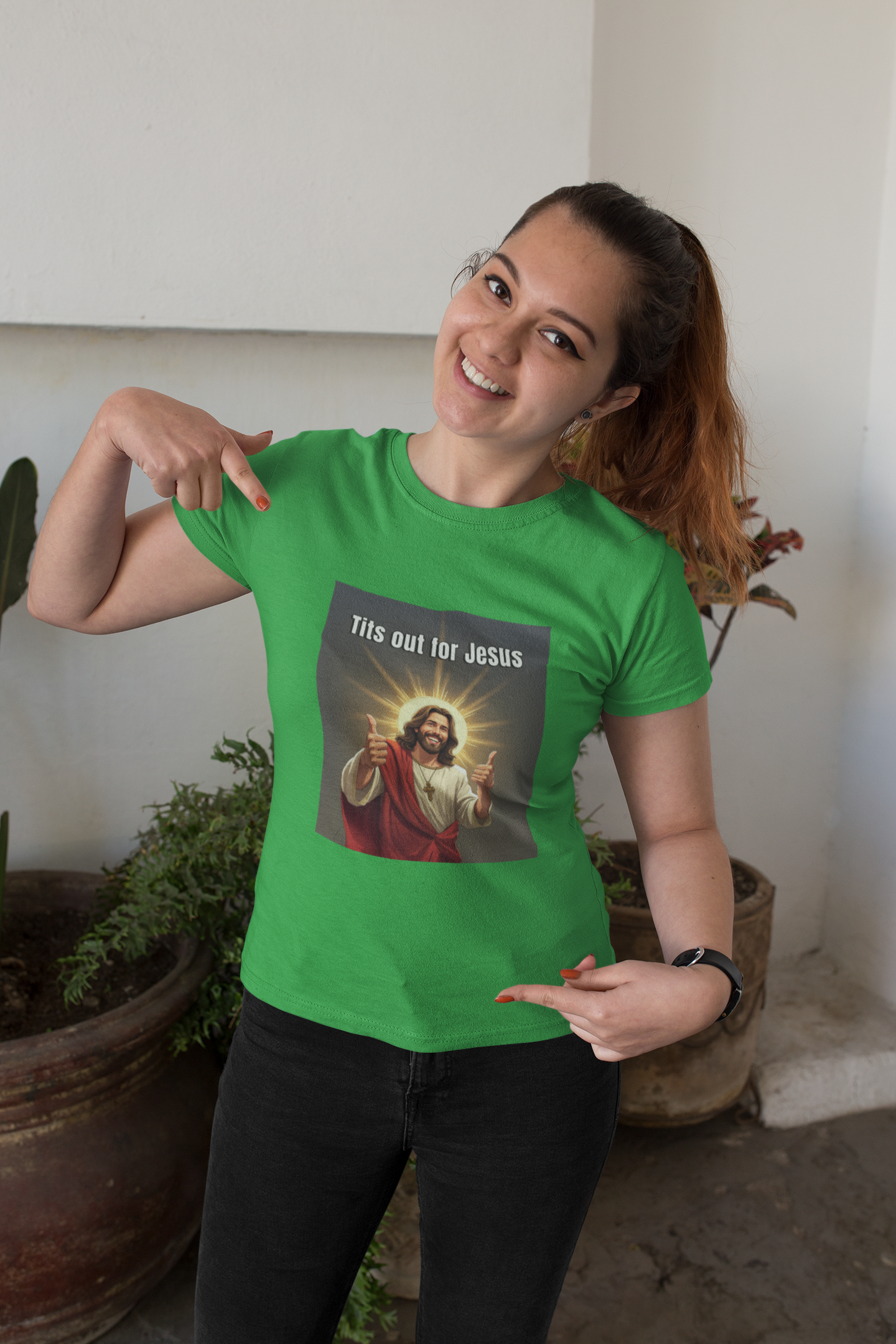 Tits out for Jesus v2 unisex T-Shirt Christmas gift Fathers Day Shirt funny shirt gift for dad gift for grandpa gift for mom gift for wife Offensive raunchy T-Shirt Unique gift