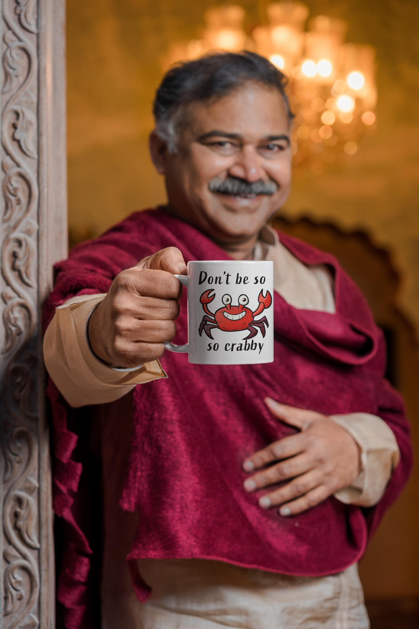 Don't be so crabby - White glossy mug
