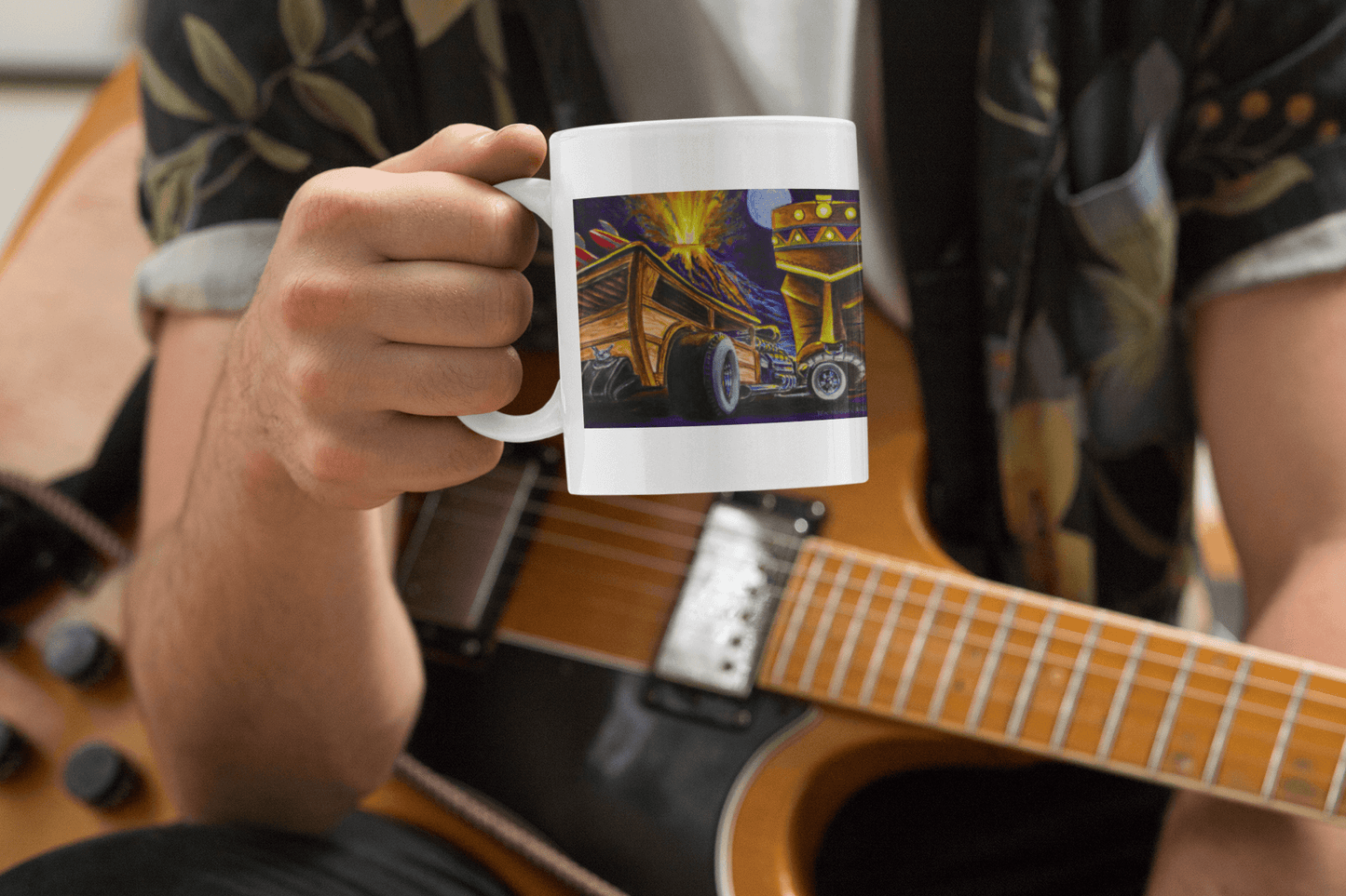 Surf woody - MaddK Studio- White glossy mug