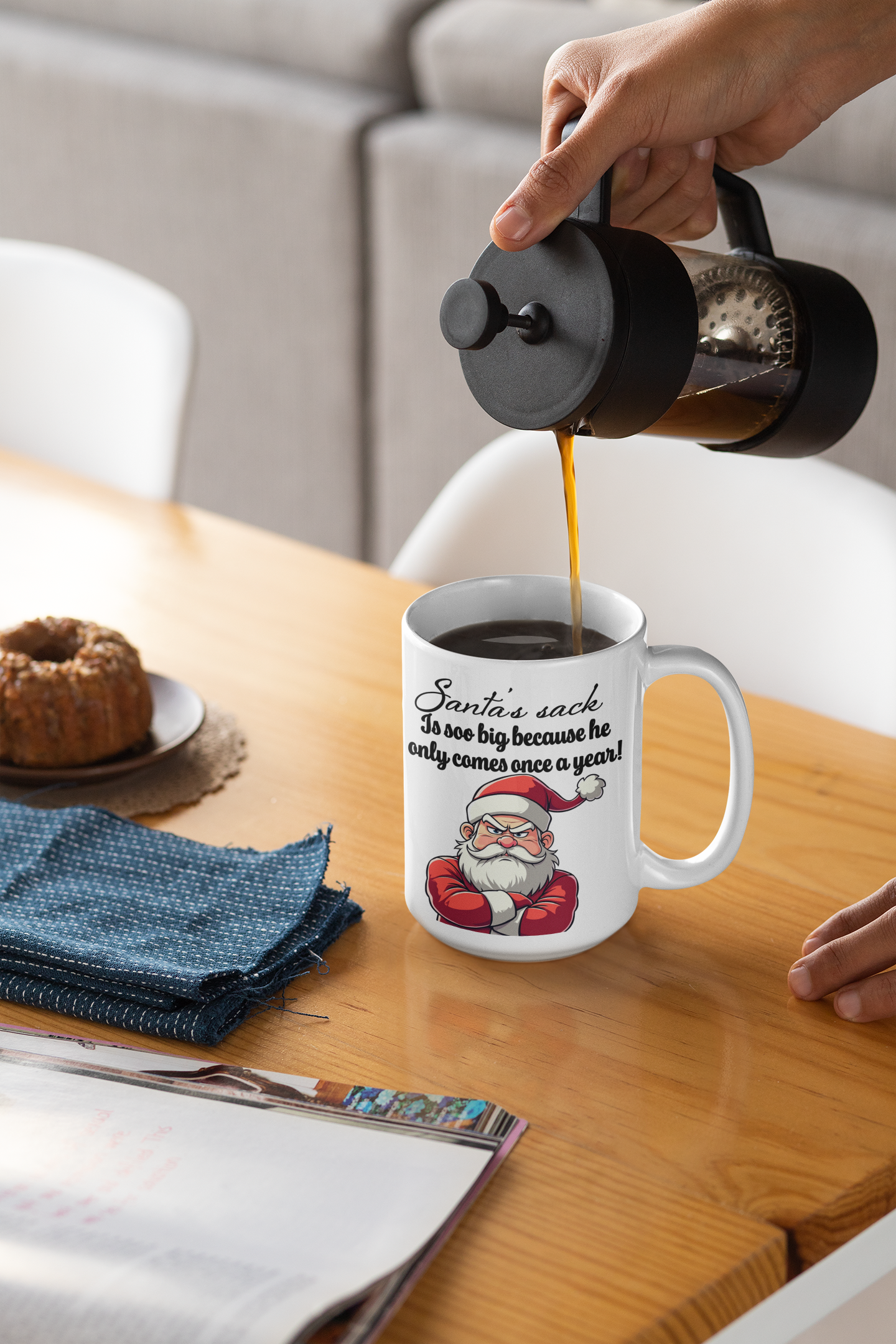 Santa's sack is soo big because he only comes once a year All ballsack Caffeine Christmas gift FB gift for mom gift for wife Java Mocha nut sack nut sax Nuts Nuttin nutz Santa stocking stuffer