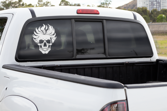 Flaming skull - Vinyl decal 2A boss gift car decor car lovers dads day gift dont tread on me gift for dad gift for grandpa gift for her gift for him gift for husband gift for mom gift for sister gift for wife liberty moms gift skull skull sticker Unique gift Vinyl Vinyl decals vinyl sticker Vinyl stickers window decal window sticker