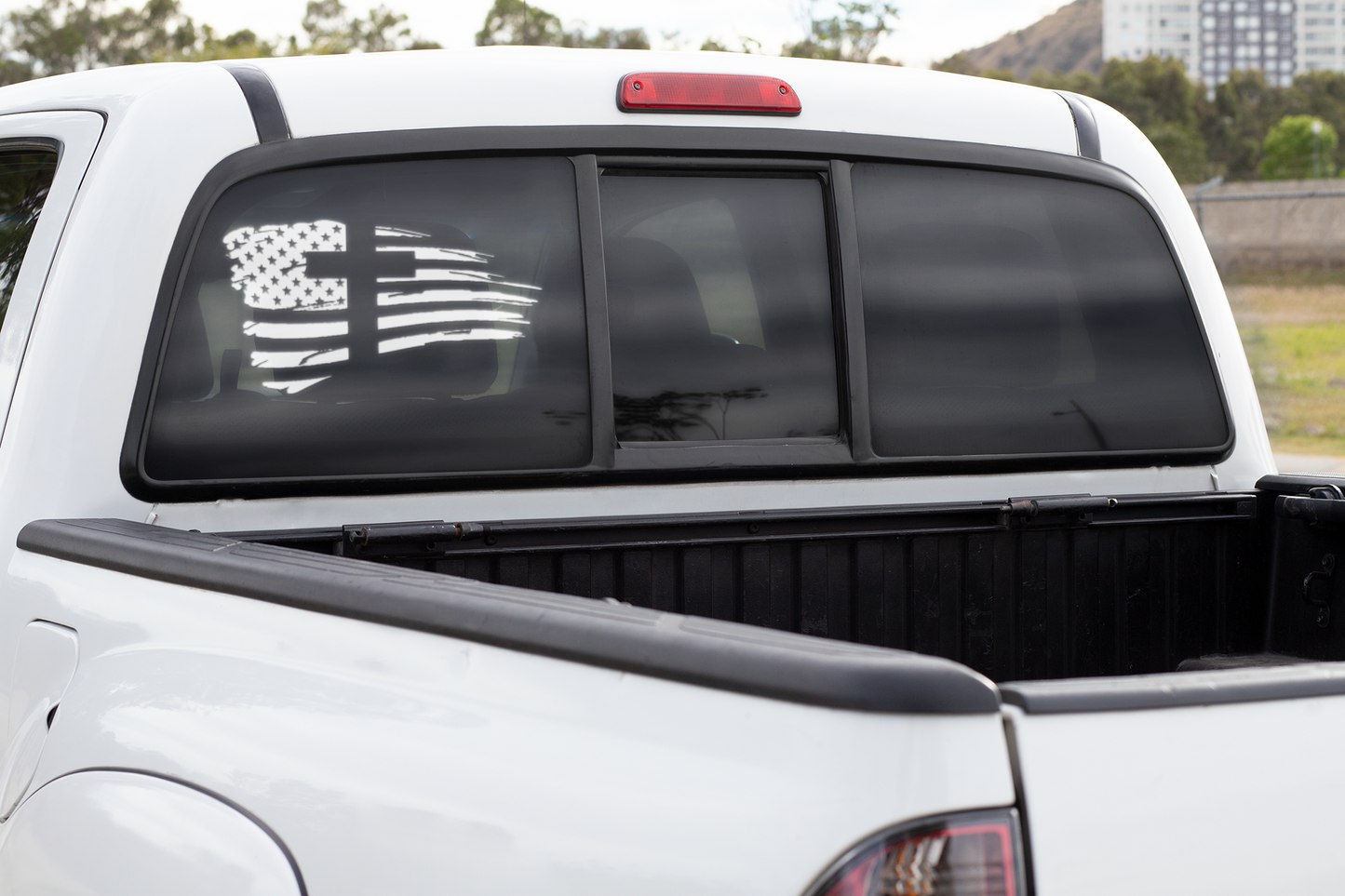 US Flag with cross- Vinyl Sticker - decal