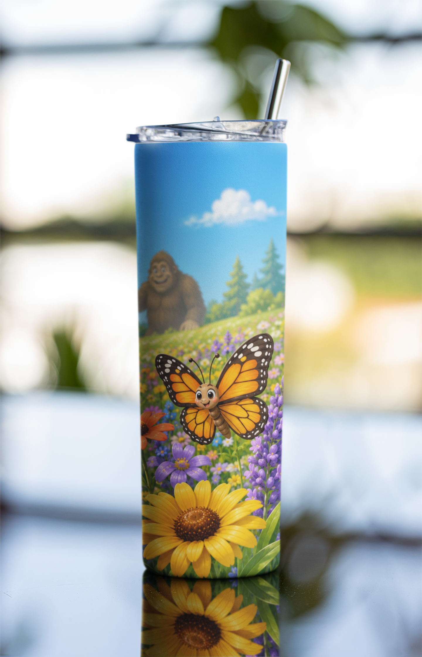 Blissfully happy-  20 ounce stainless steel tumbler