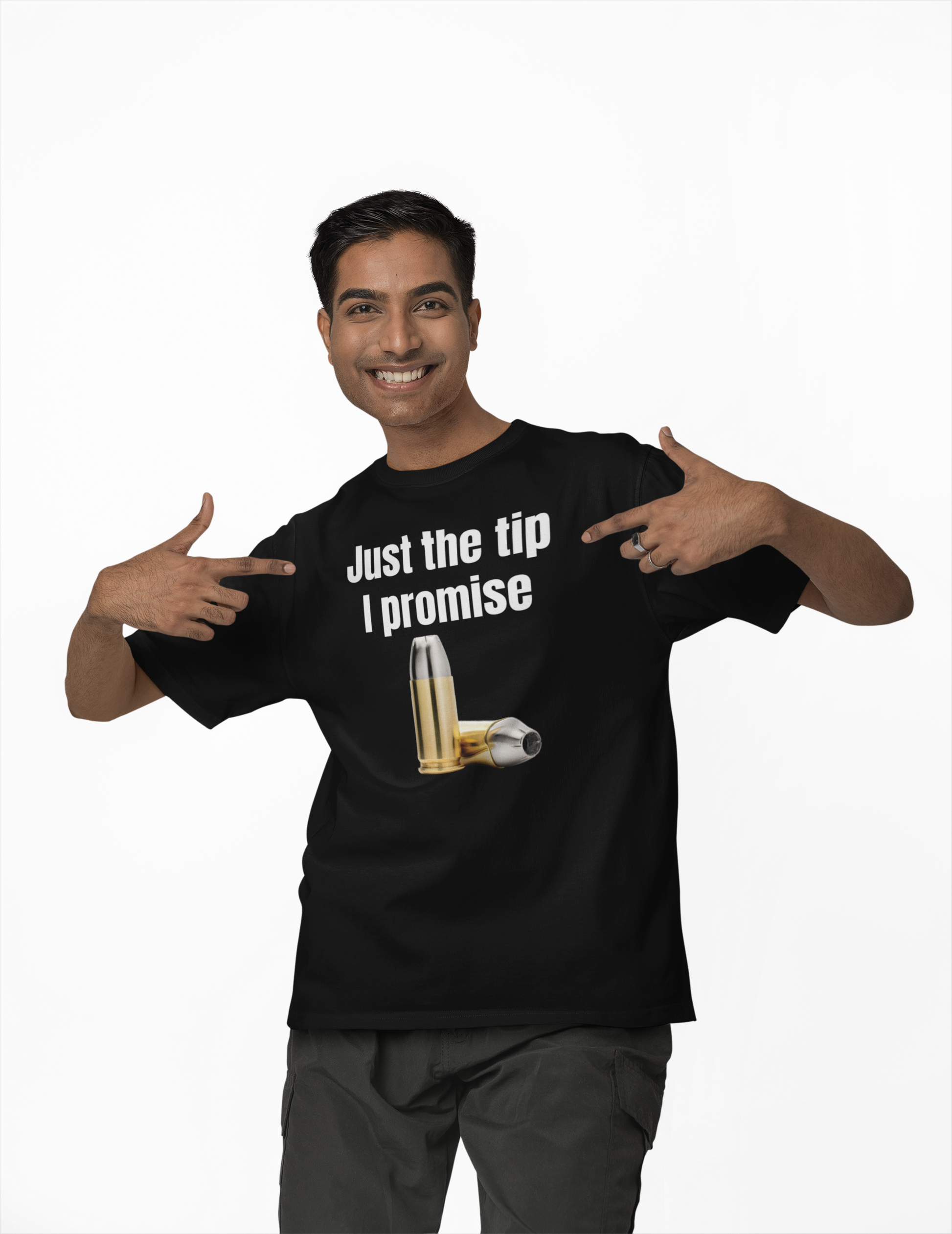 Just the tip I promise unisex T-Shirt boss gift bullet Christmas gift Fathers Day Shirt funny shirt gift for dad gift for grandpa gift for him gun moms gift Mothers Day shirt T-Shirt Unique gift