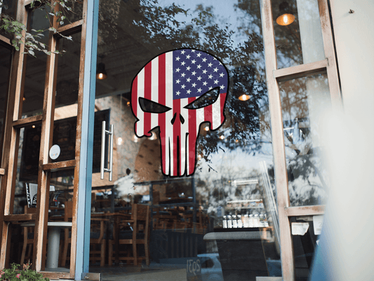 US Flag Patriot Skull - Bubble-free stickers